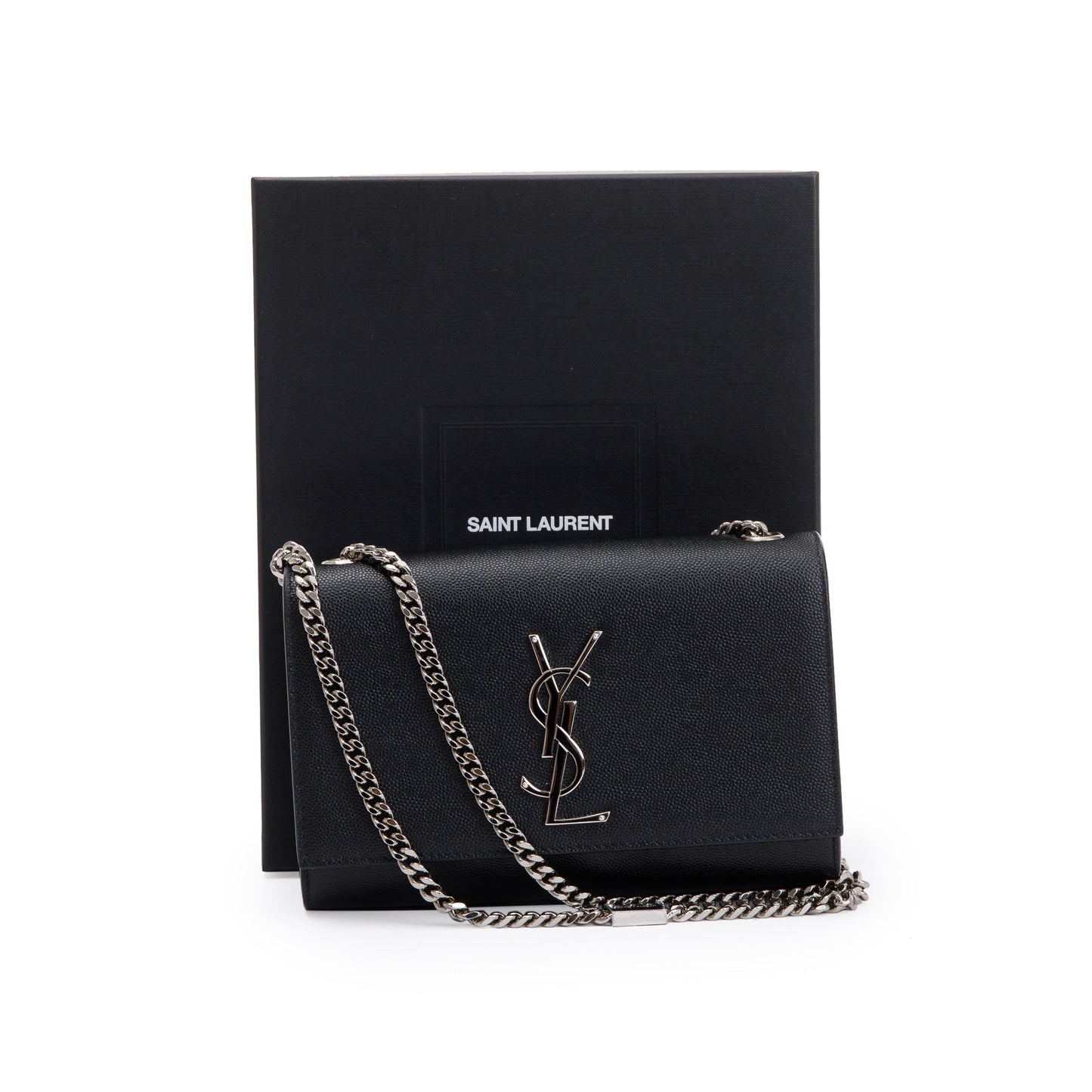 Saint Laurent 2022 Black Grain De Poudre Leather Small Kate Bag