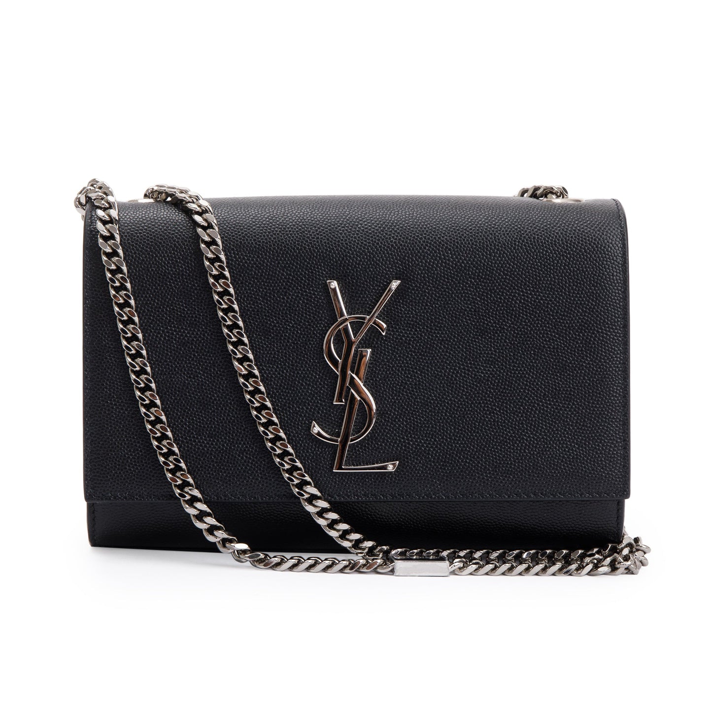 Saint Laurent 2022 Black Grain De Poudre Leather Small Kate Bag