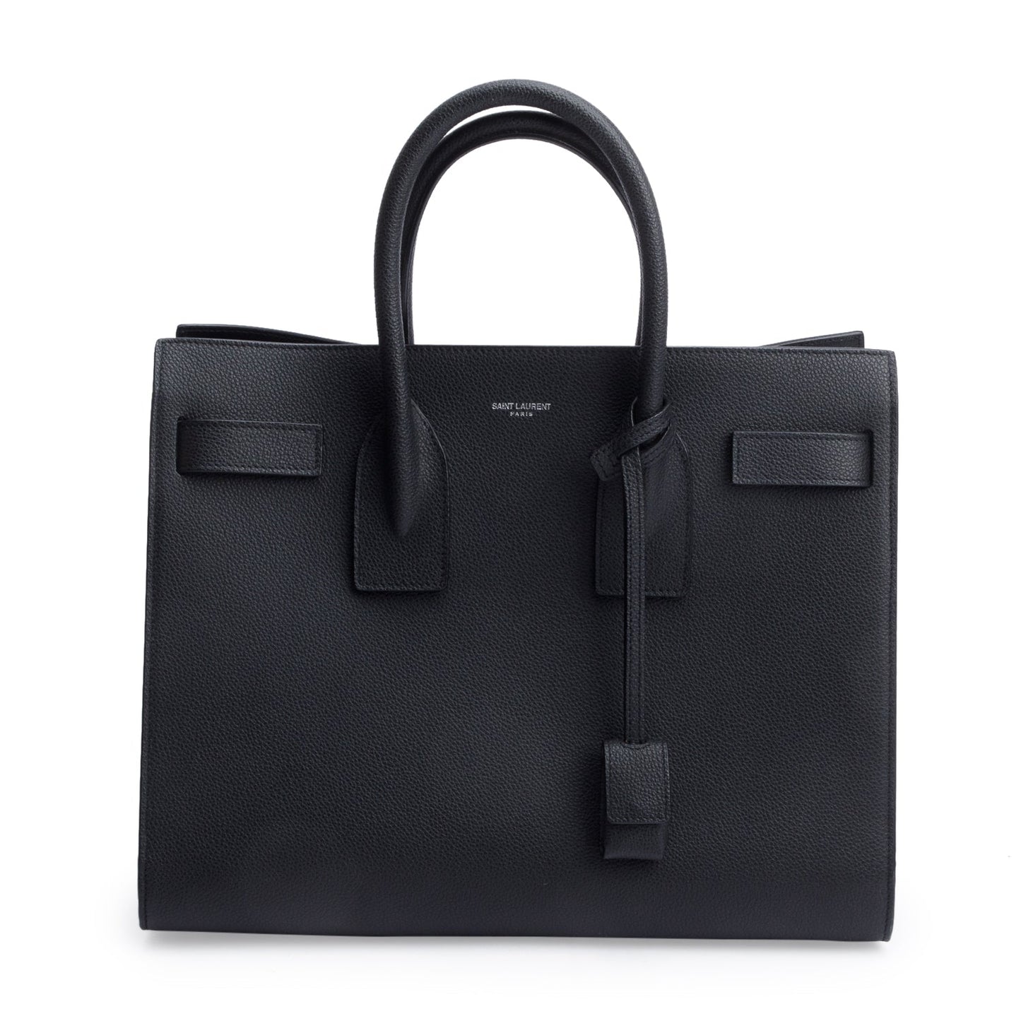 Saint Laurent 2022 Black Grained Calfskin Leather Small Sac De Jour