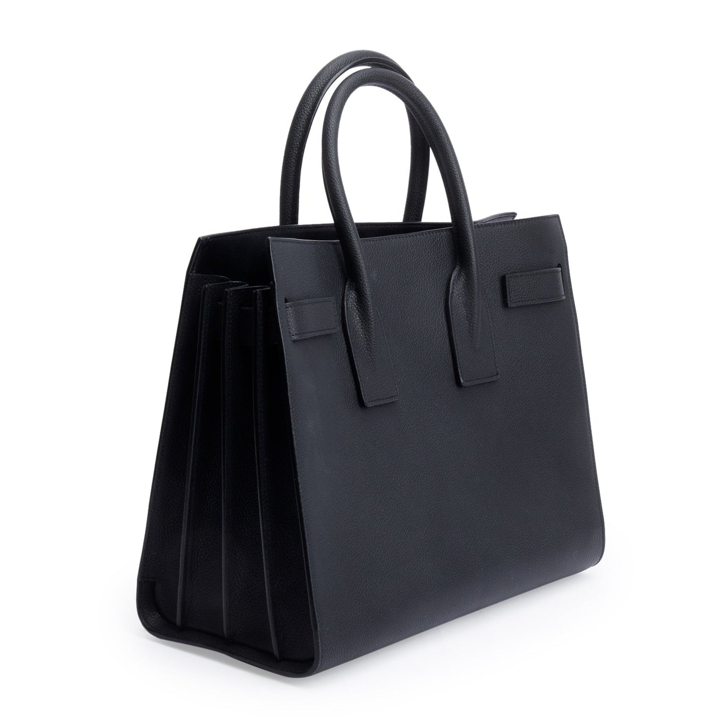 Saint Laurent 2022 Black Grained Calfskin Leather Small Sac De Jour