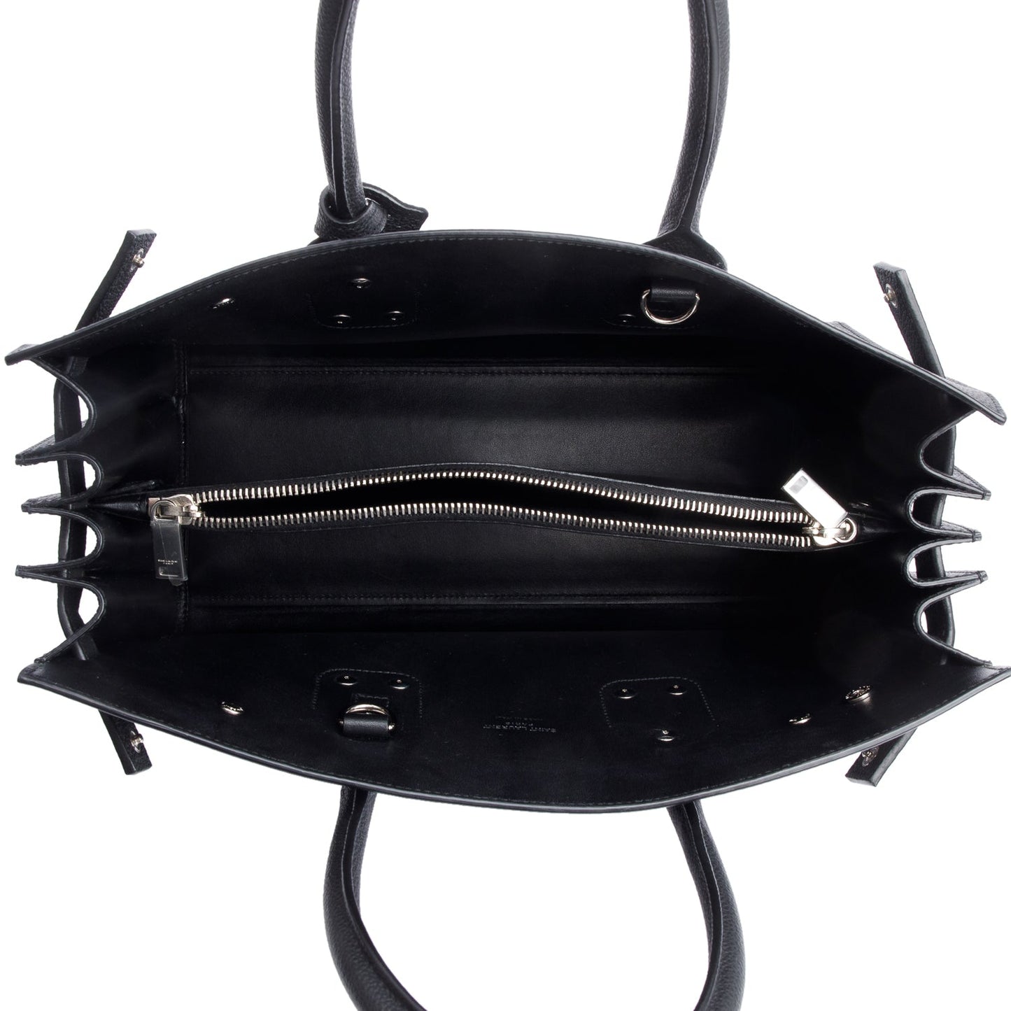 Saint Laurent 2022 Black Grained Calfskin Leather Small Sac De Jour