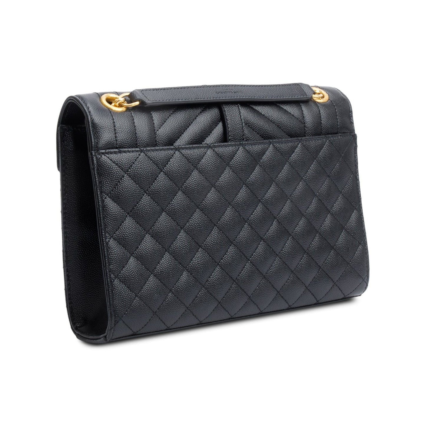 Saint Laurent 2022 Black Grained De Poudre Medium Envelope Shoulder Bag