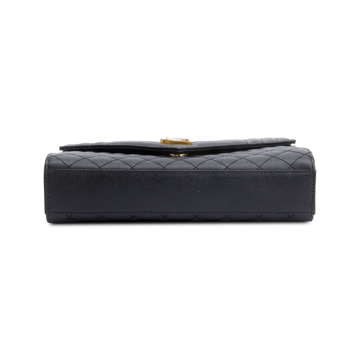 Saint Laurent 2022 Black Grained De Poudre Medium Envelope Shoulder Bag