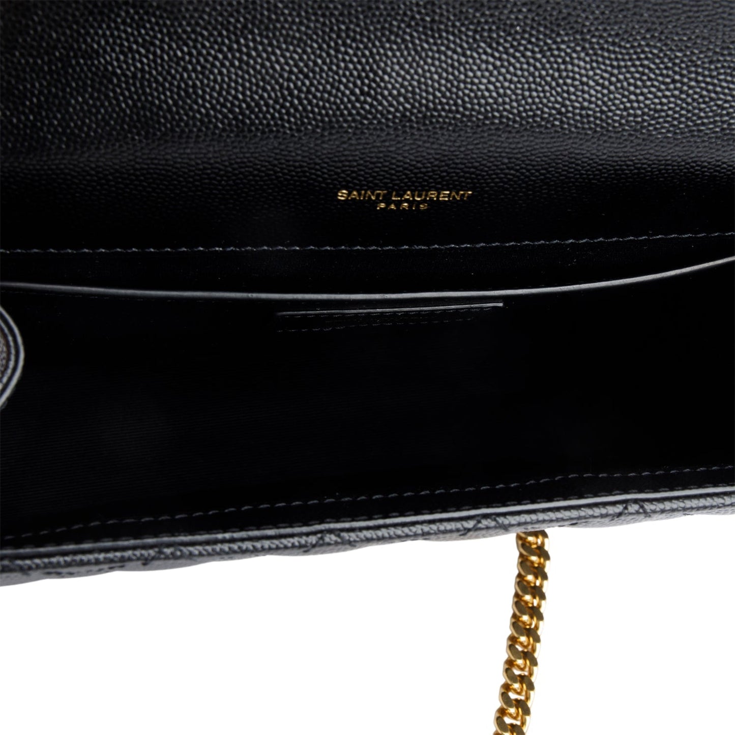 Saint Laurent 2022 Black Grained De Poudre Medium Envelope Shoulder Bag