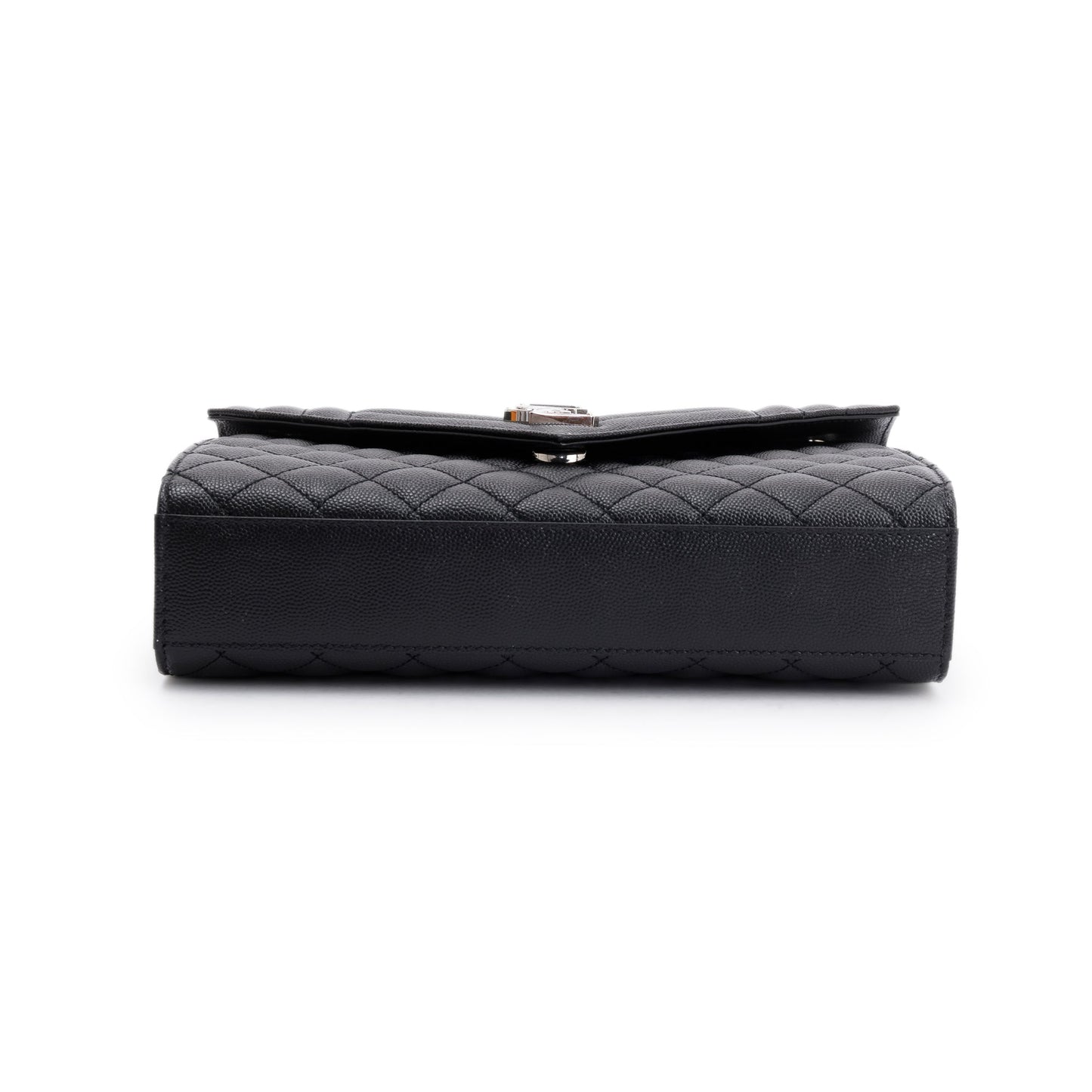 Saint Laurent 2022 Black Grained De Poudre Medium Envelope Shoulder Bag
