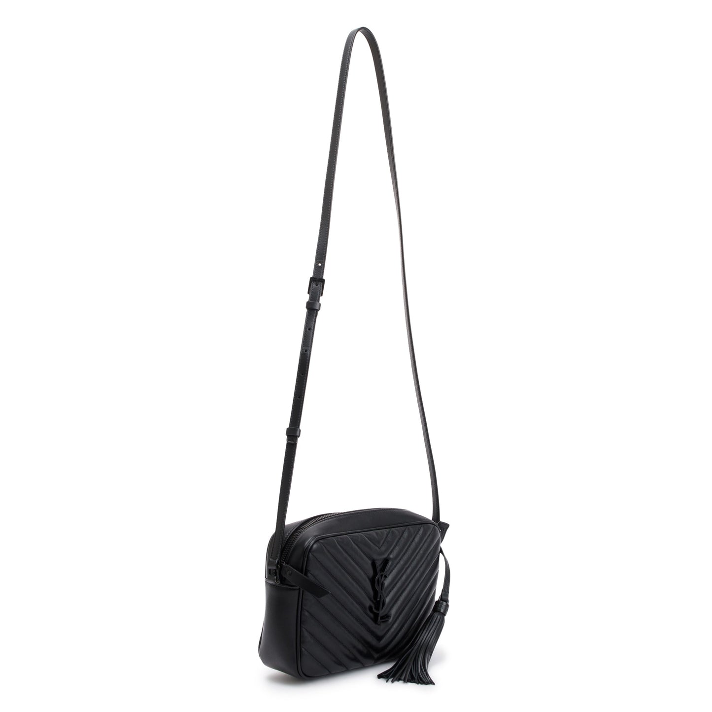 Saint Laurent 2022 Black Quilted Leather Lou Bag