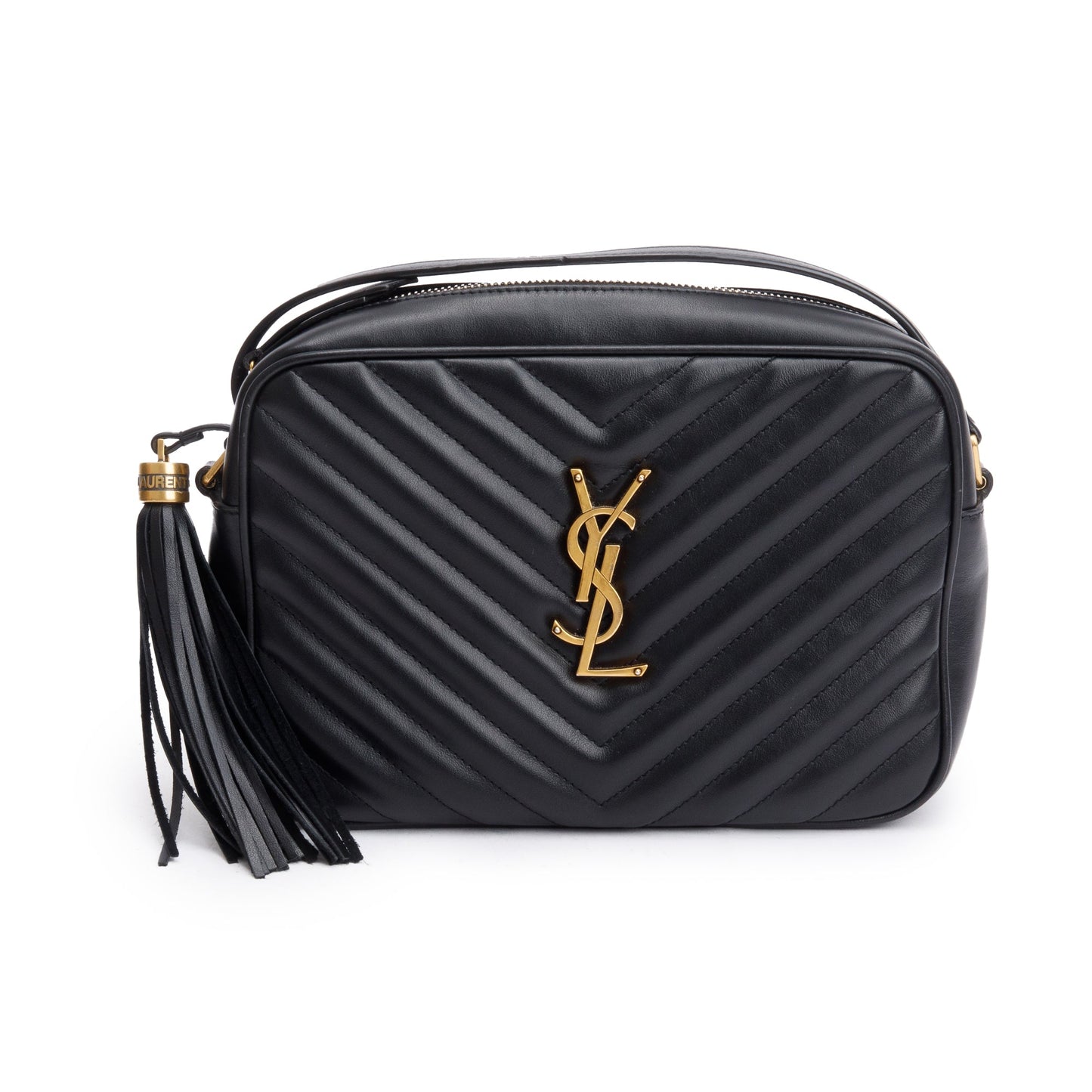 Saint Laurent 2022 Black Quilted Leather Lou Camera Bag