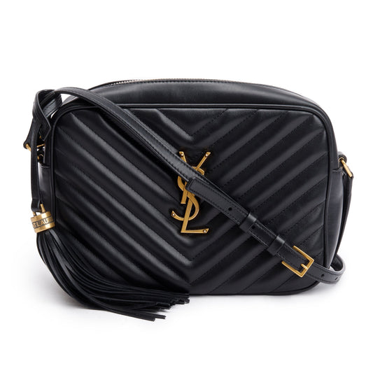 Saint Laurent 2022 Black Quilted Leather Lou Camera Bag