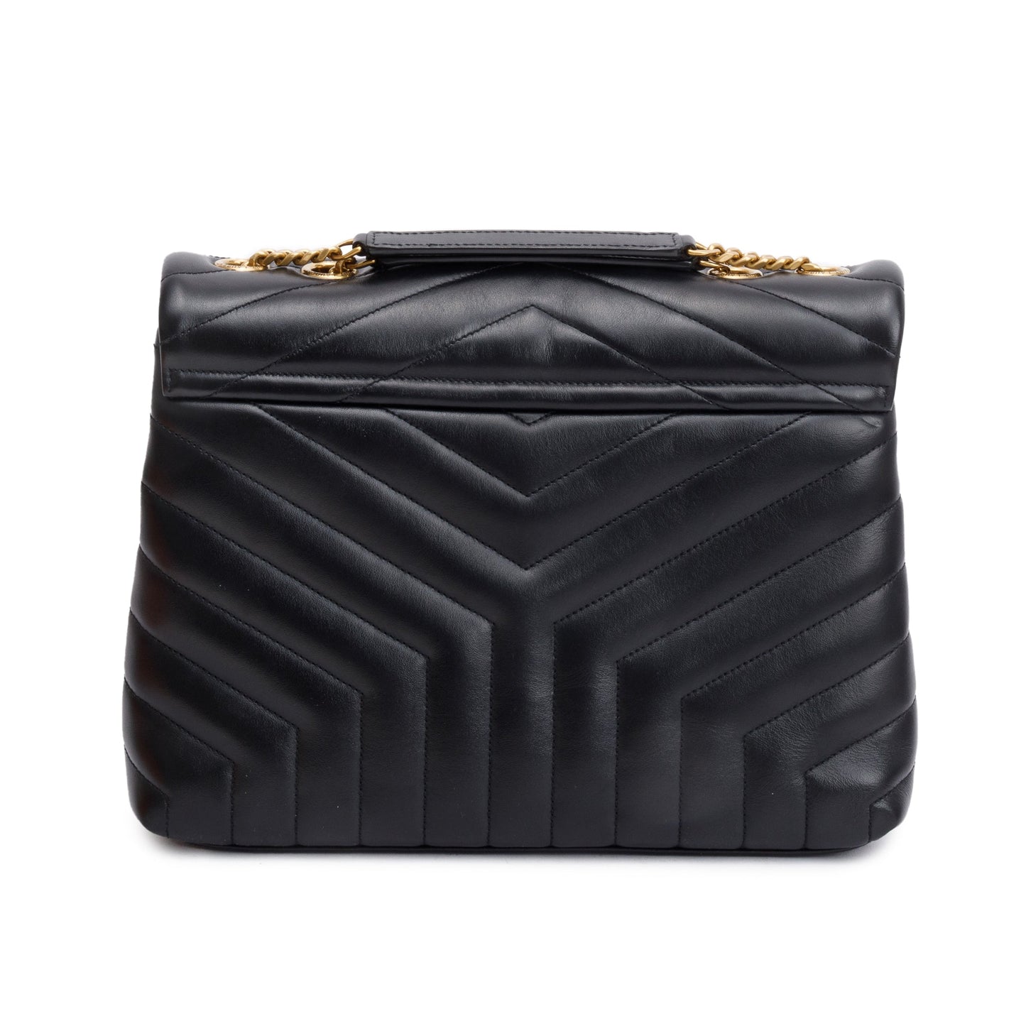 Saint Laurent 2022 Black Quilted Leather Medium Loulou Monogram Shoulder Bag