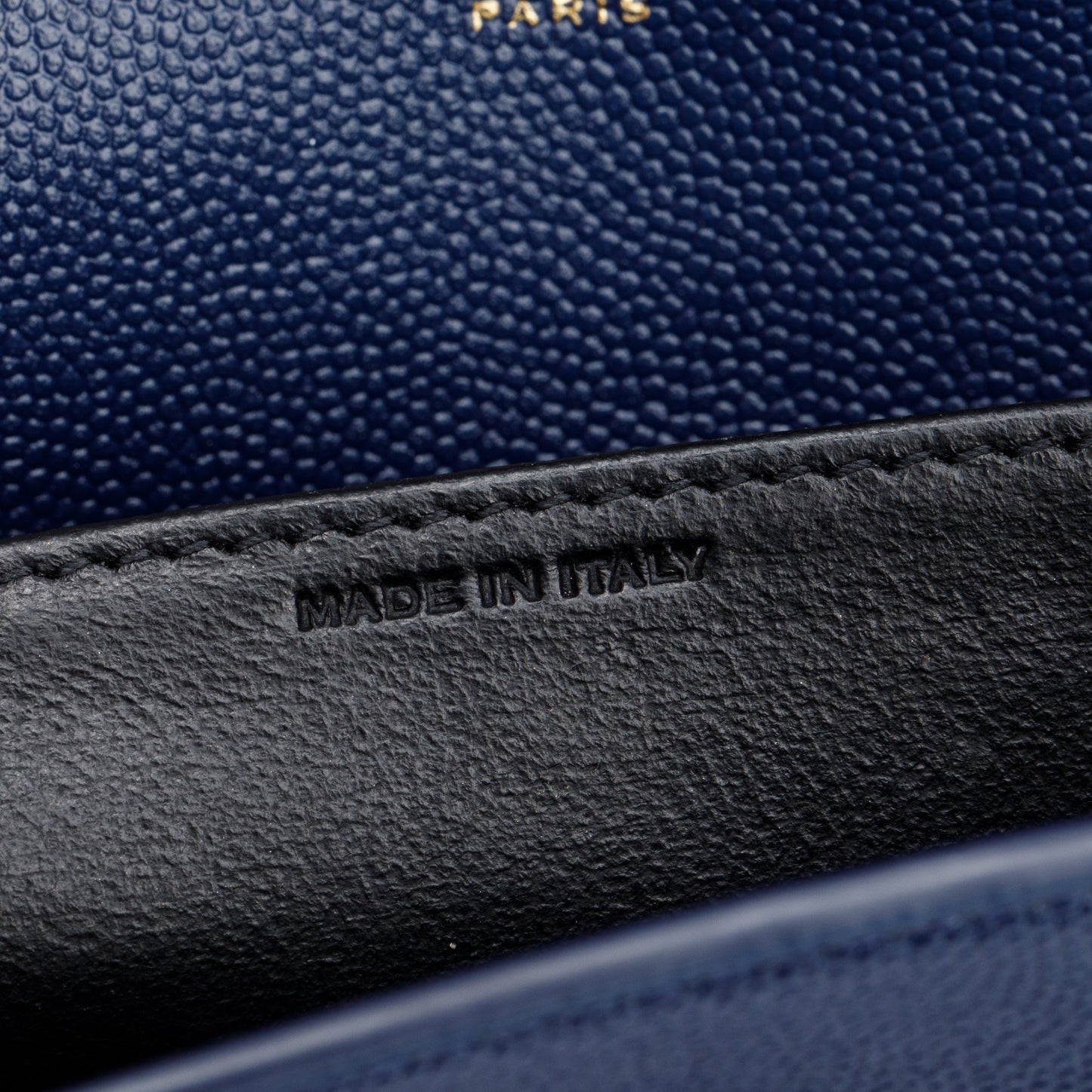 Saint Laurent 2022 Blue Grain De Poudre Leather Uptown Chain Wallet