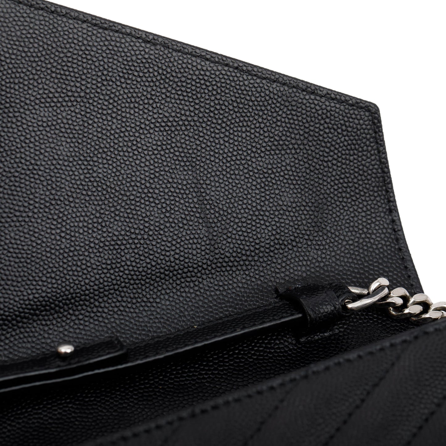 Saint Laurent 2022 Cassandre Matelasse Chain Wallet