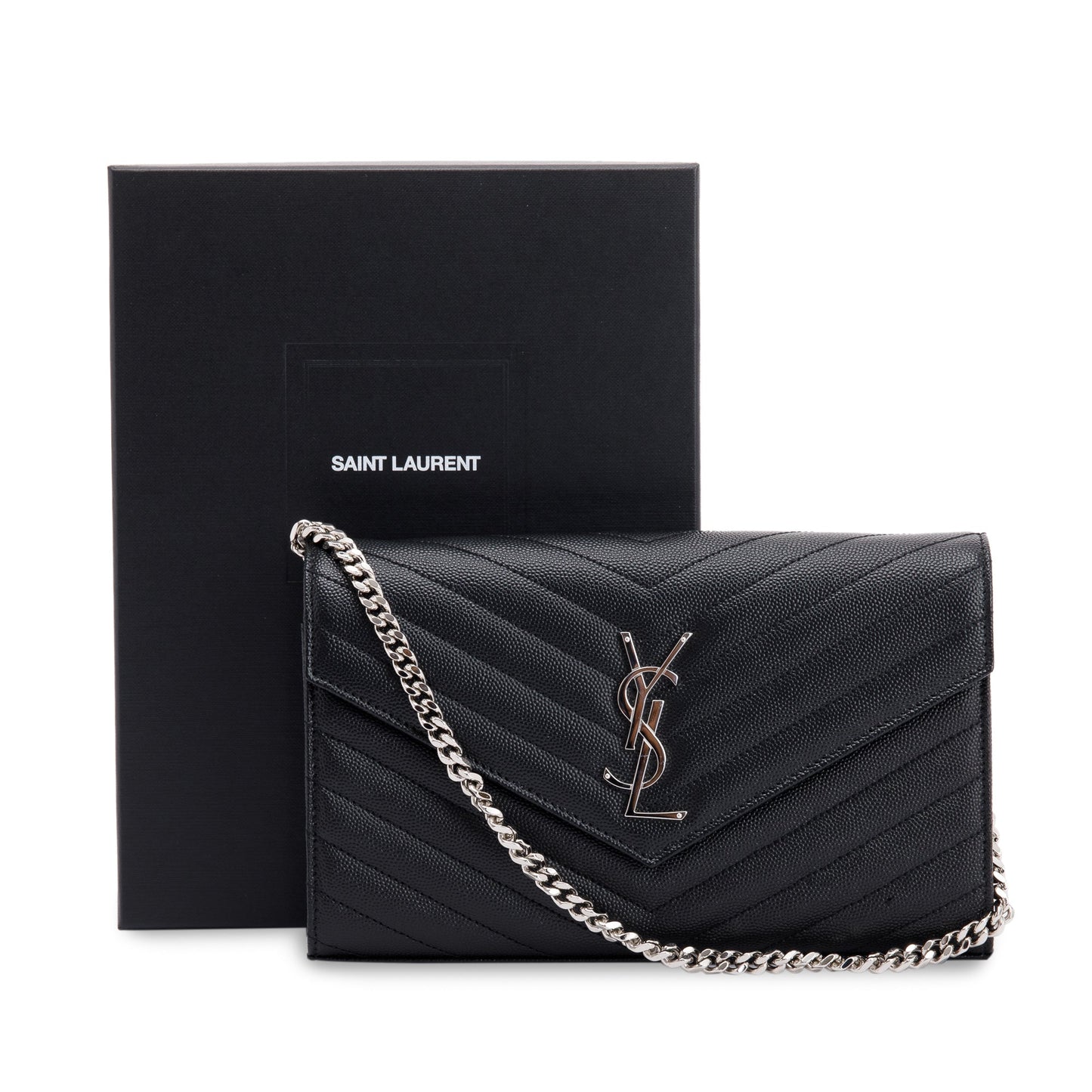 Saint Laurent 2022 Cassandre Matelasse Chain Wallet