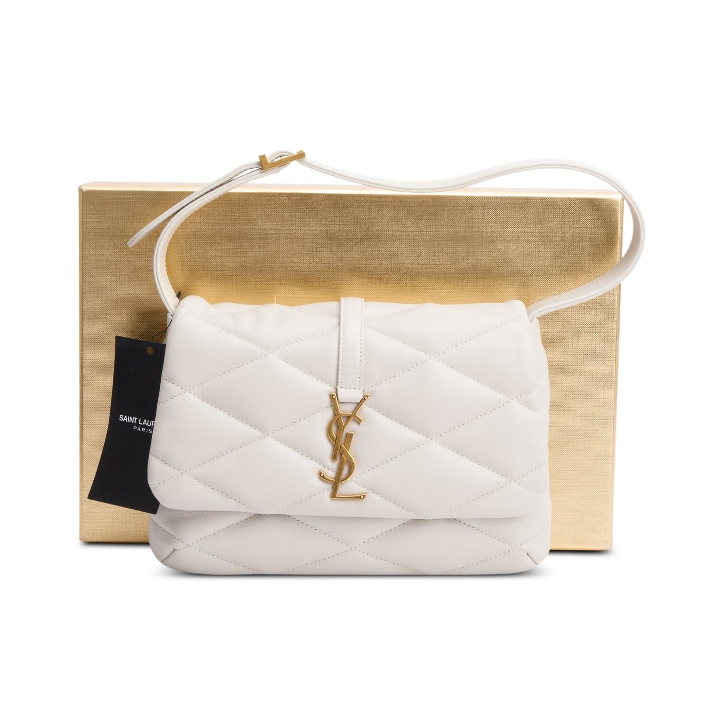 Saint Laurent 2022 Crema Soft Quilted Leather Le 57 Diamond Shoulder Bag