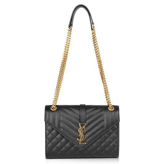 Saint Laurent 2022 Medium Monogram Matelasse Envelope Chain Bag