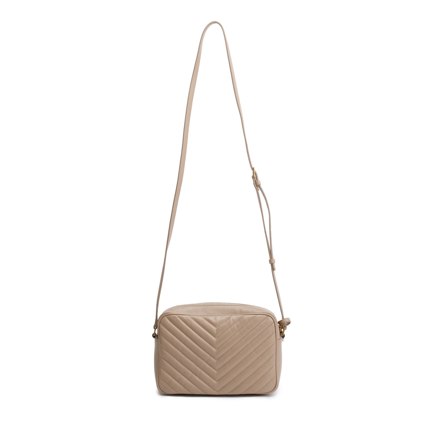 Saint Laurent 2022 Neutral Quilted Leather Lou Camera Bag