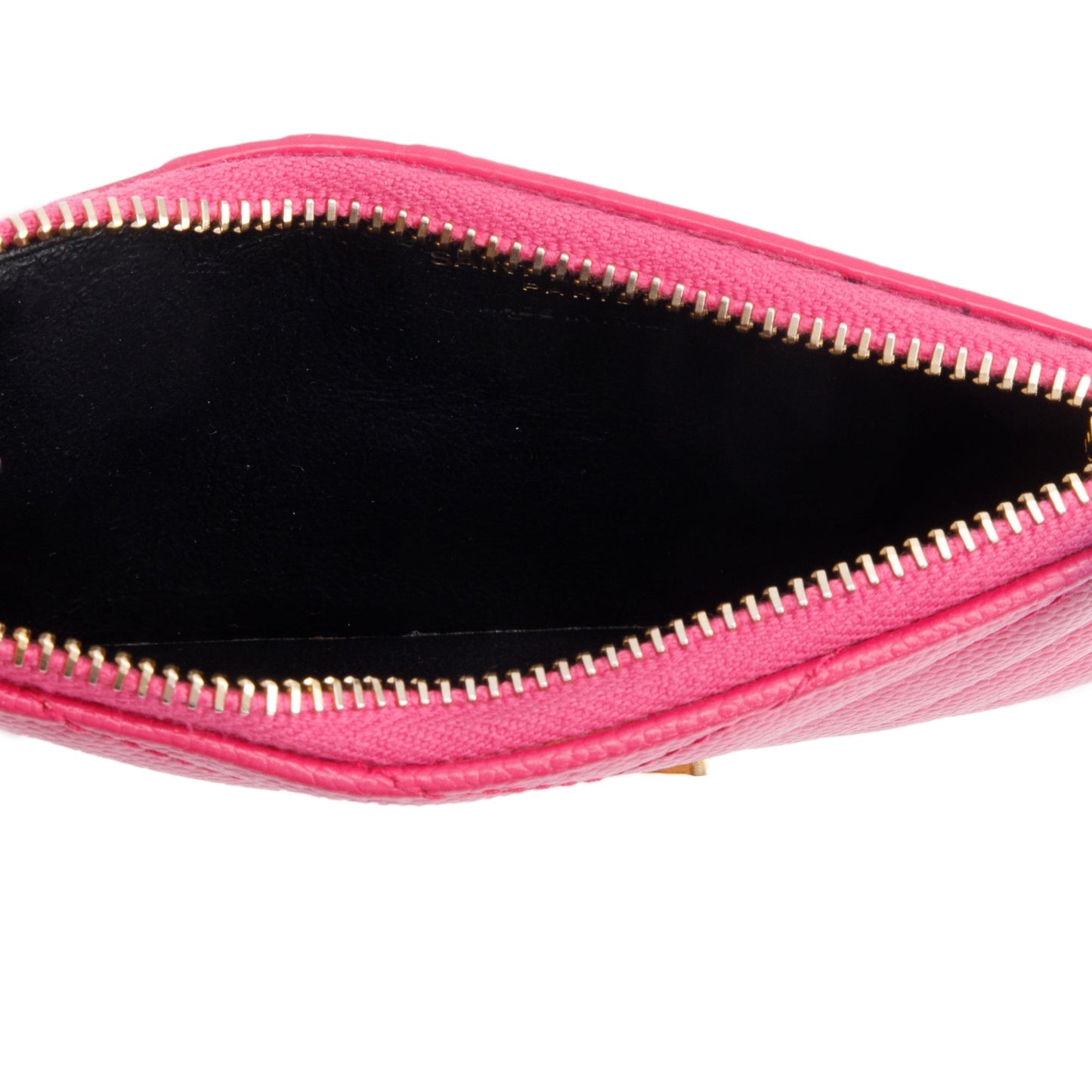 Saint Laurent 2022 Pink Grain De Poudre Leather Cassandre Matelasse Fragments Zipped Card Case