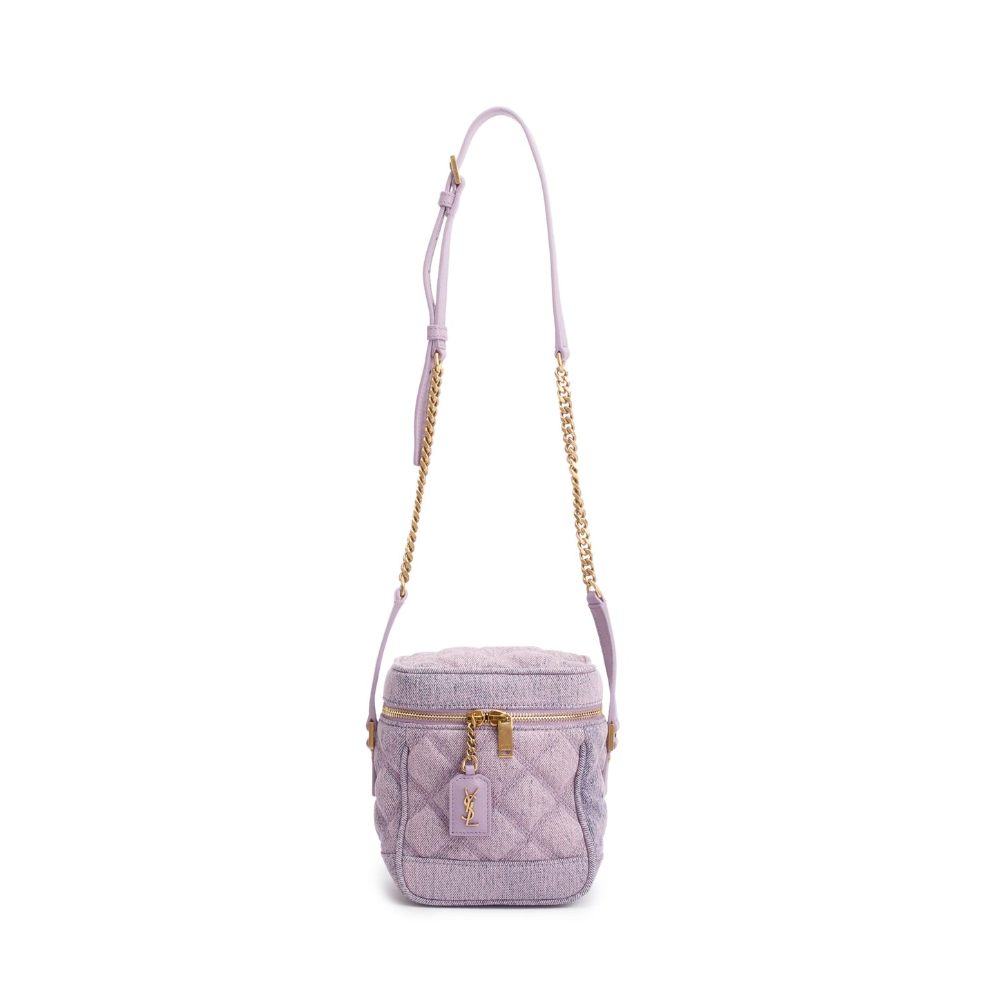 Saint Laurent 2022 Purple Denim 80's Vanity Crossbody Bag