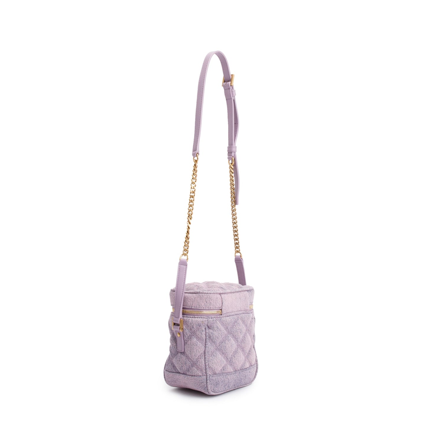 Saint Laurent 2022 Purple Denim 80's Vanity Crossbody Bag