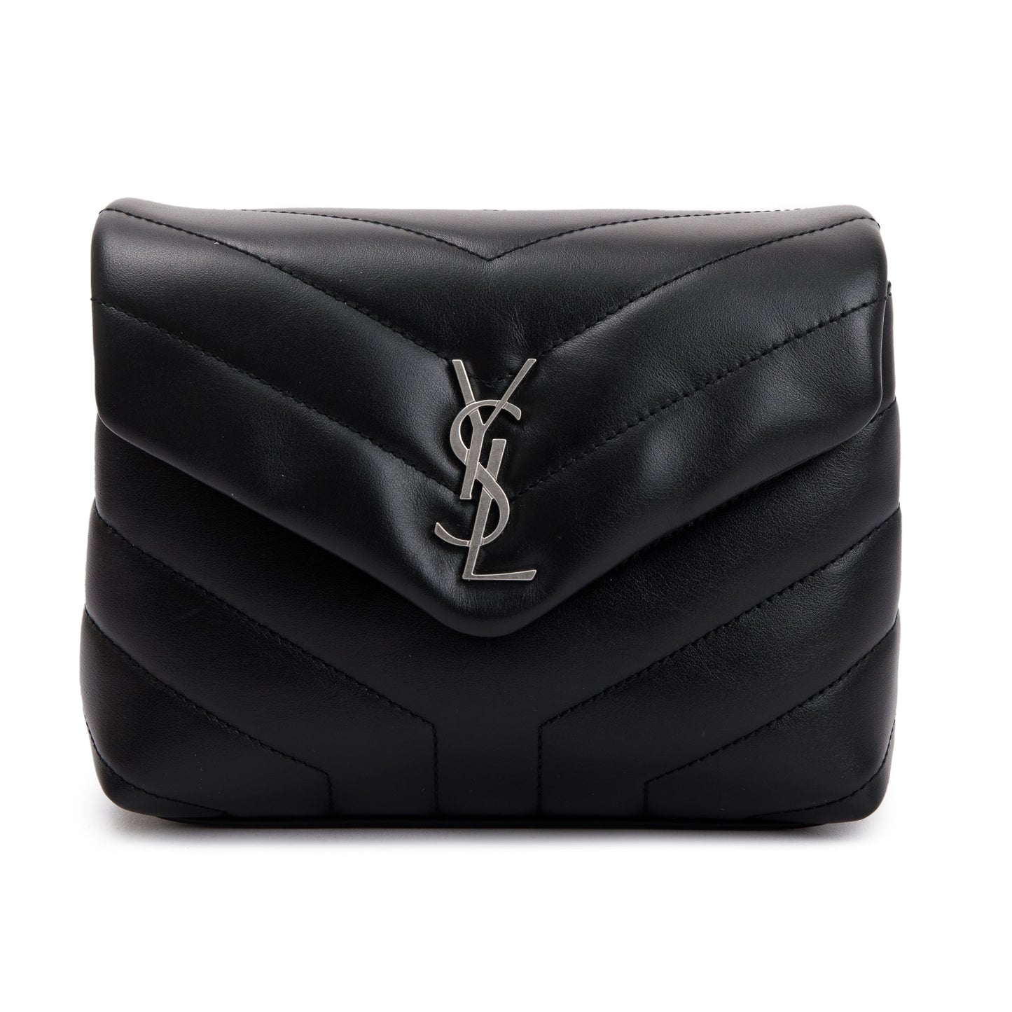 Saint Laurent 2023 Black Monogram Matelasse Toy Loulou Crossbody Bag