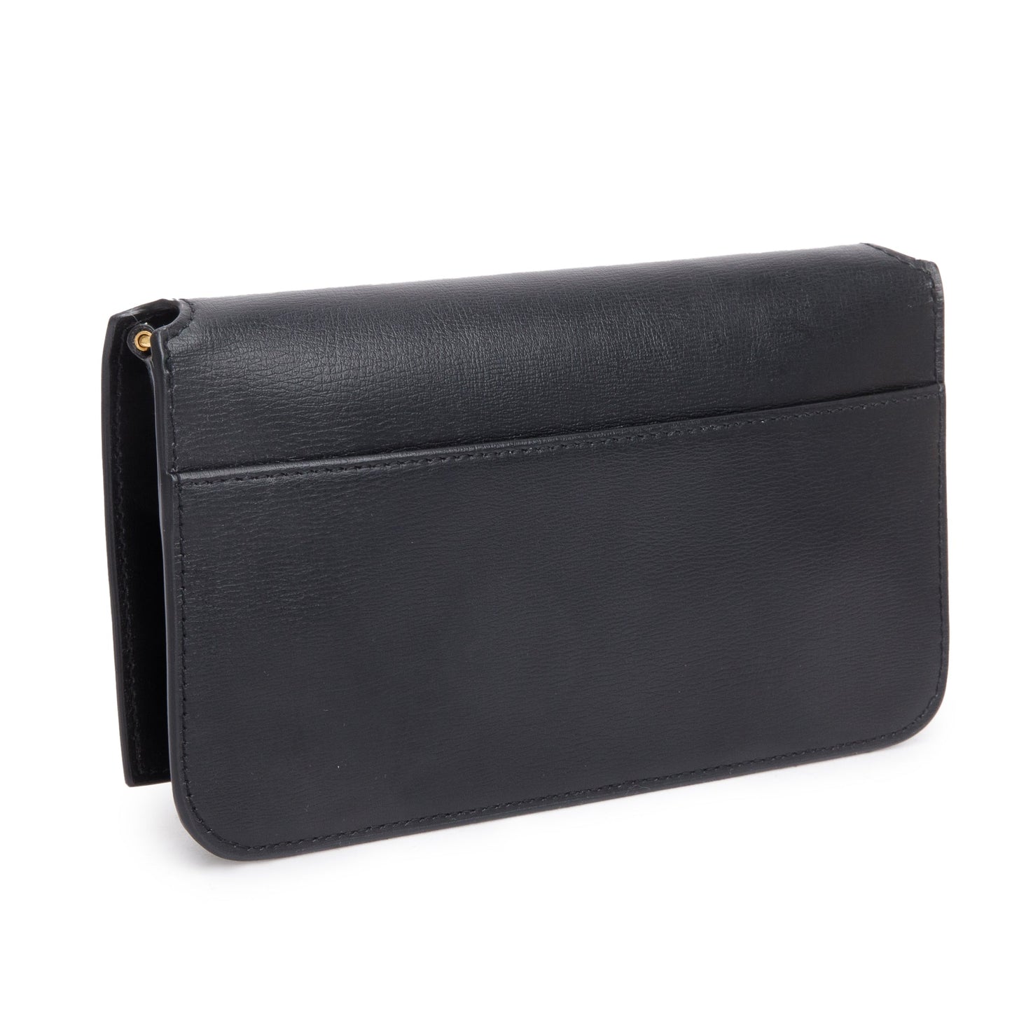 Saint Laurent 2023 Black Smooth Calfskin Leather Cassandre Phone Holder