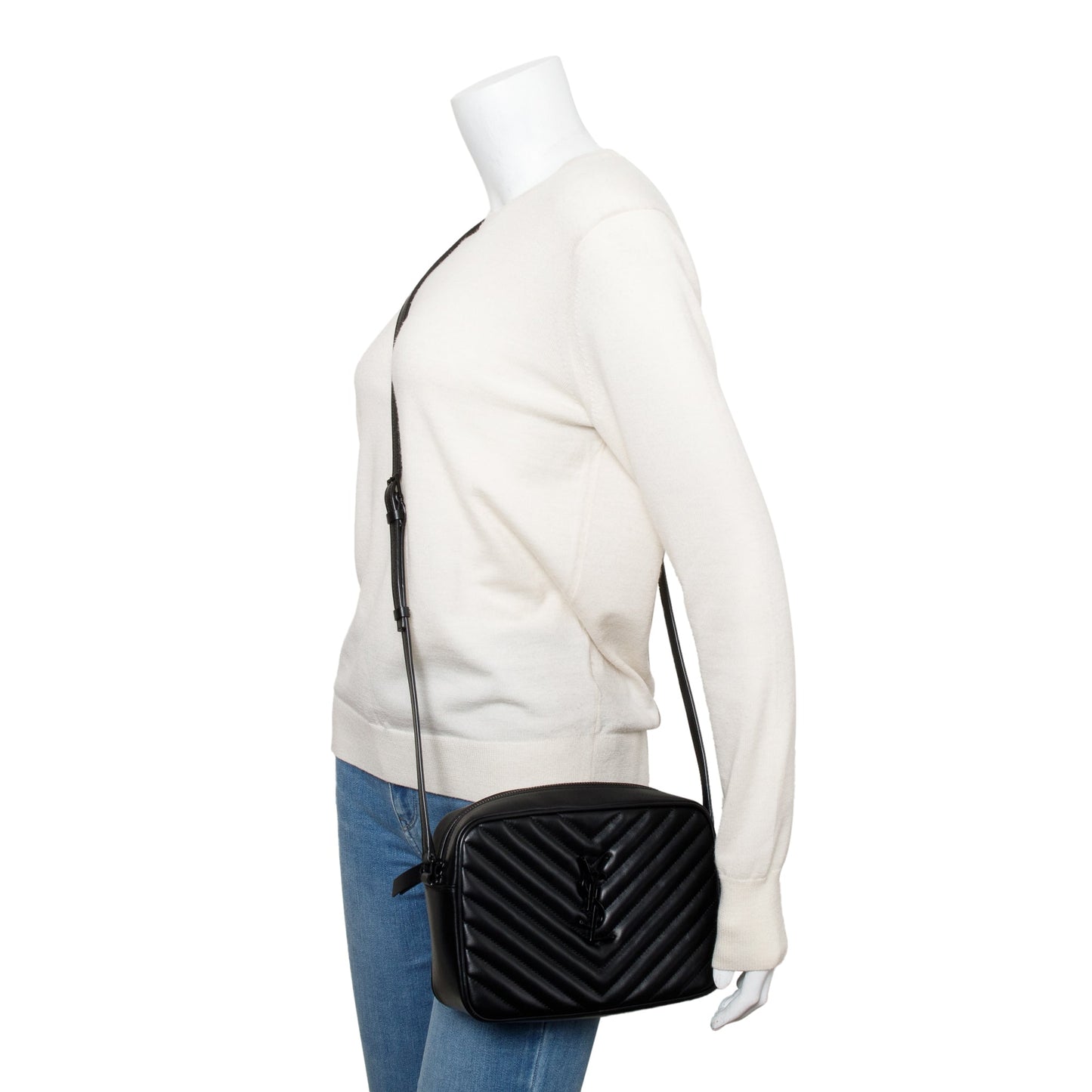Saint Laurent 2023 So Black Quilted Leather Lou Camera Bag