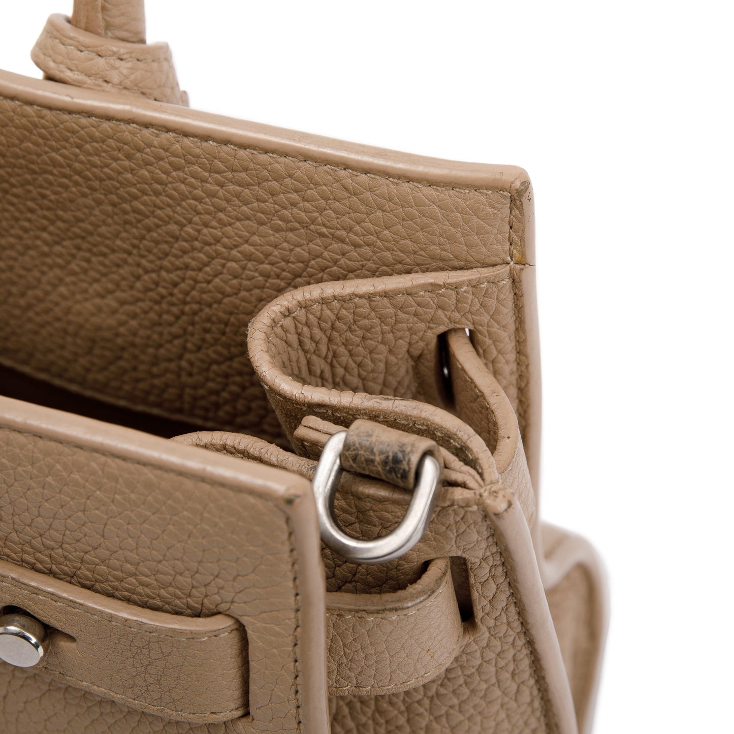 Saint Laurent Beige Grained Leather Nano Sac De Jour