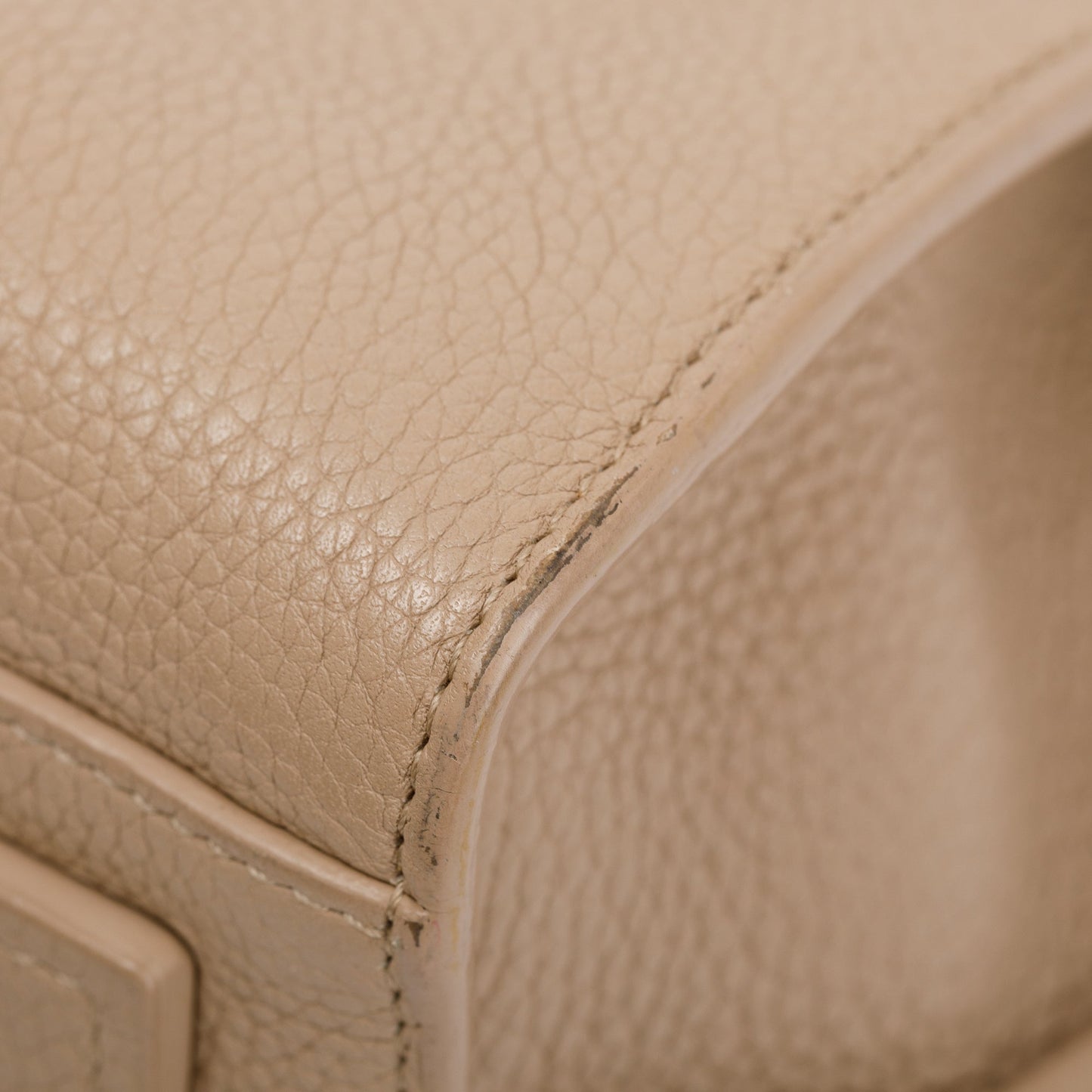 Saint Laurent Beige Grained Leather Nano Sac De Jour