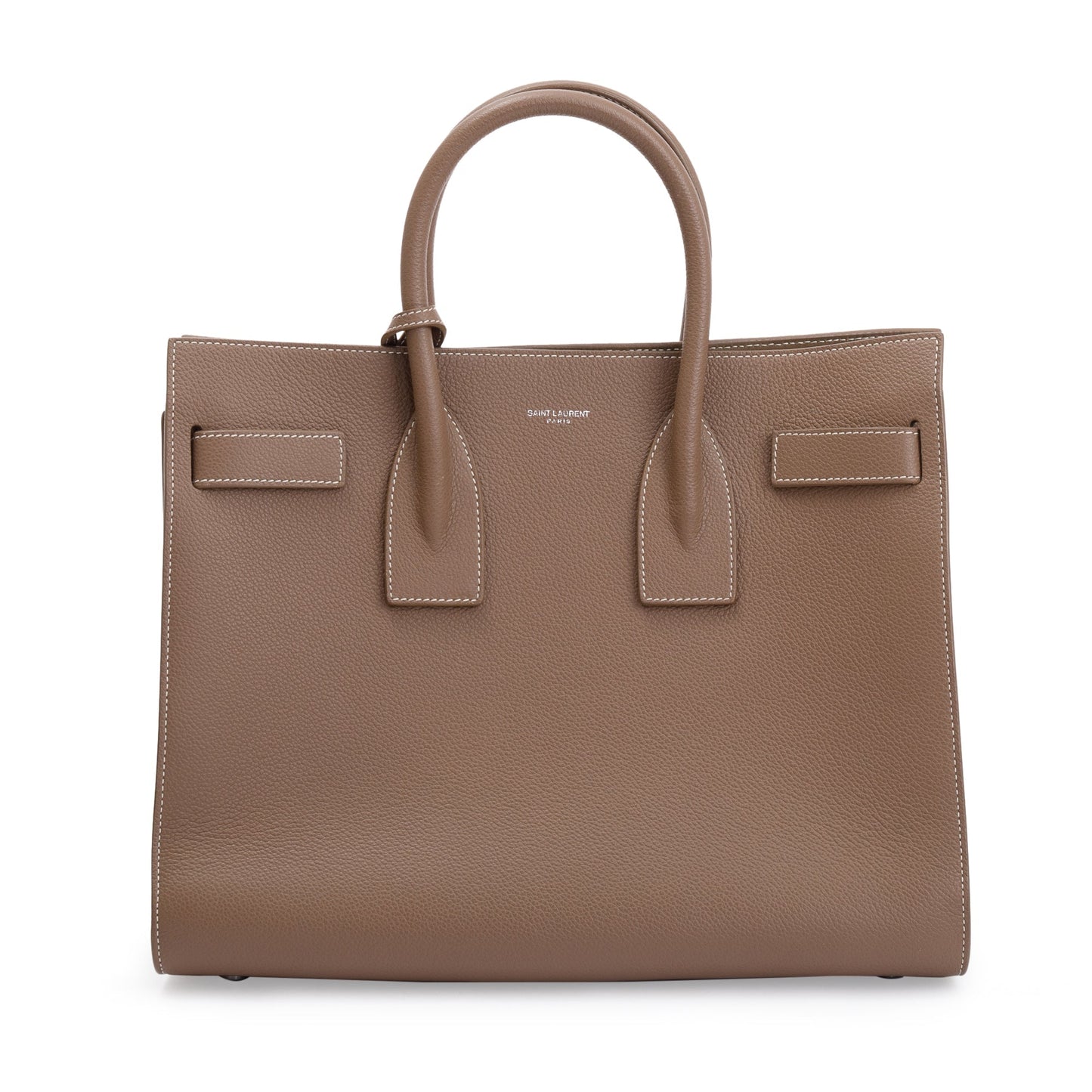 Saint Laurent Beige Grained Leather Small Sac De Jour