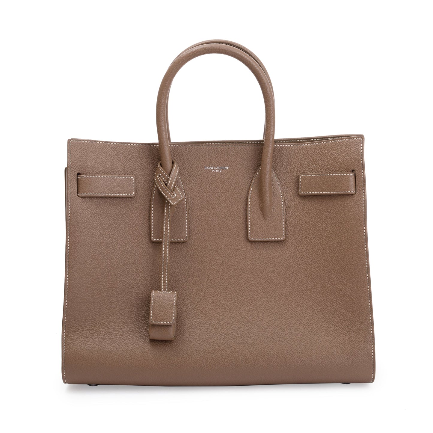 Saint Laurent Beige Grained Leather Small Sac De Jour