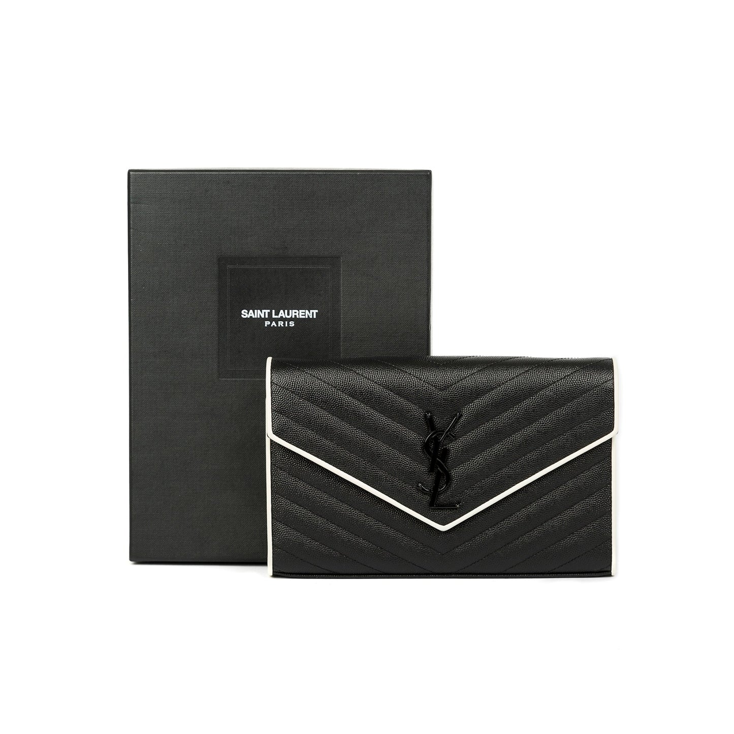 Saint Laurent Bicolour Cassandre Chain Wallet