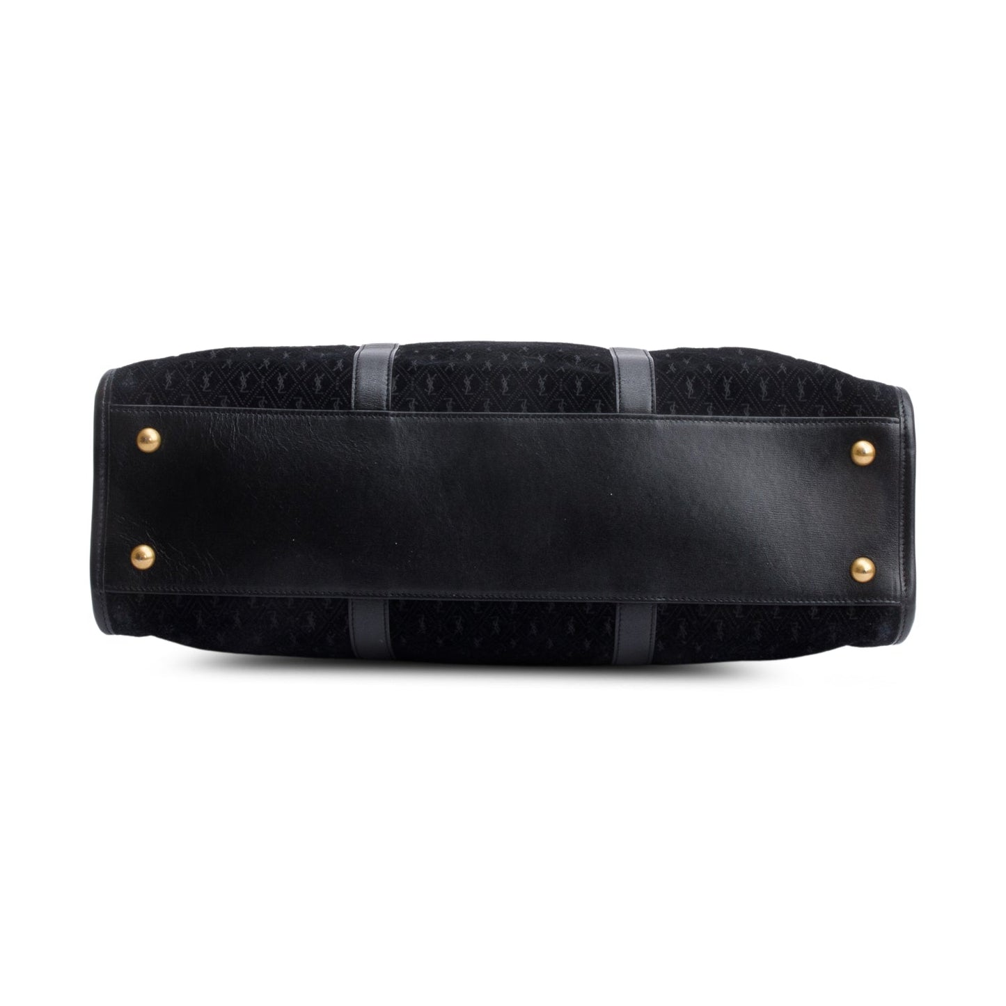 Saint Laurent Black All-Over Monogram Suede Le Monogramme 72H Duffle