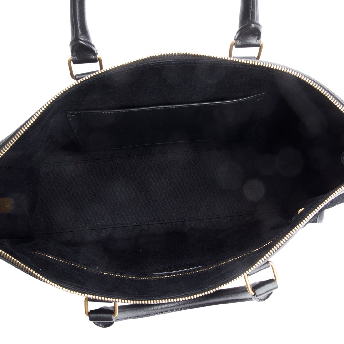 Saint Laurent Black All-Over Monogram Suede Le Monogramme 72H Duffle