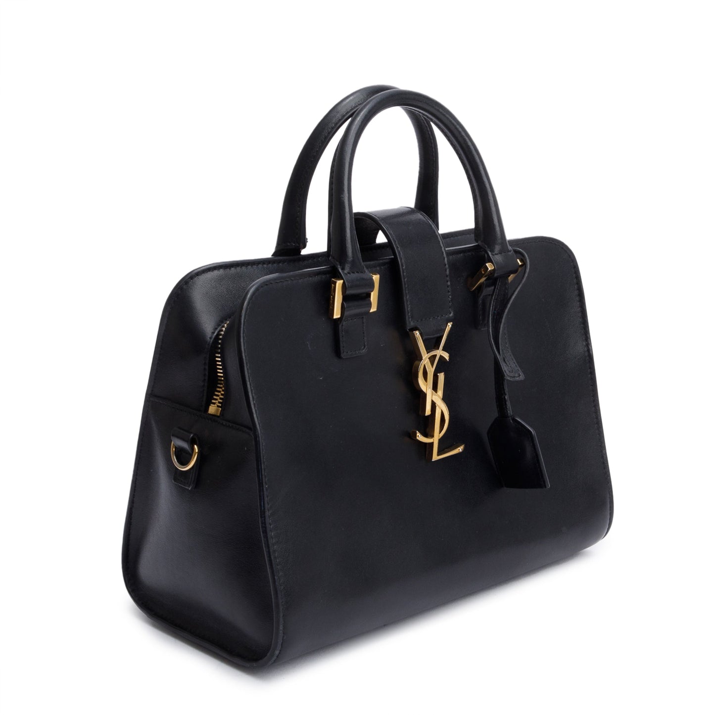 Saint Laurent Black Calfskin Leather Baby Cabas Tote Bag