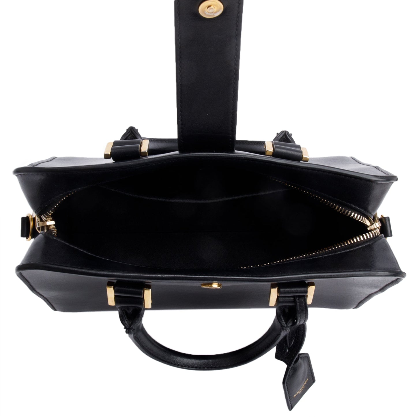 Saint Laurent Black Calfskin Leather Baby Cabas Tote Bag