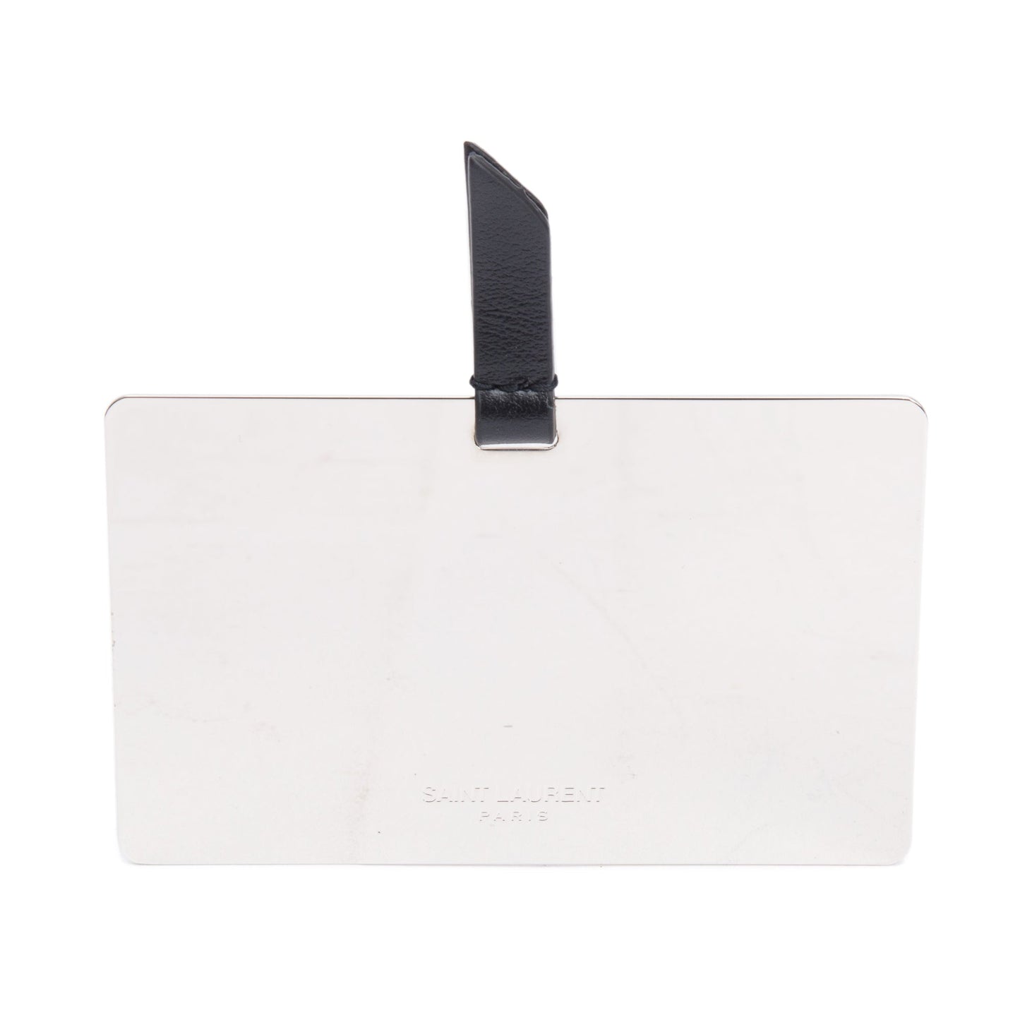 Saint Laurent Black Calfskin Leather 'For You' Mirror Holder with Mirror
