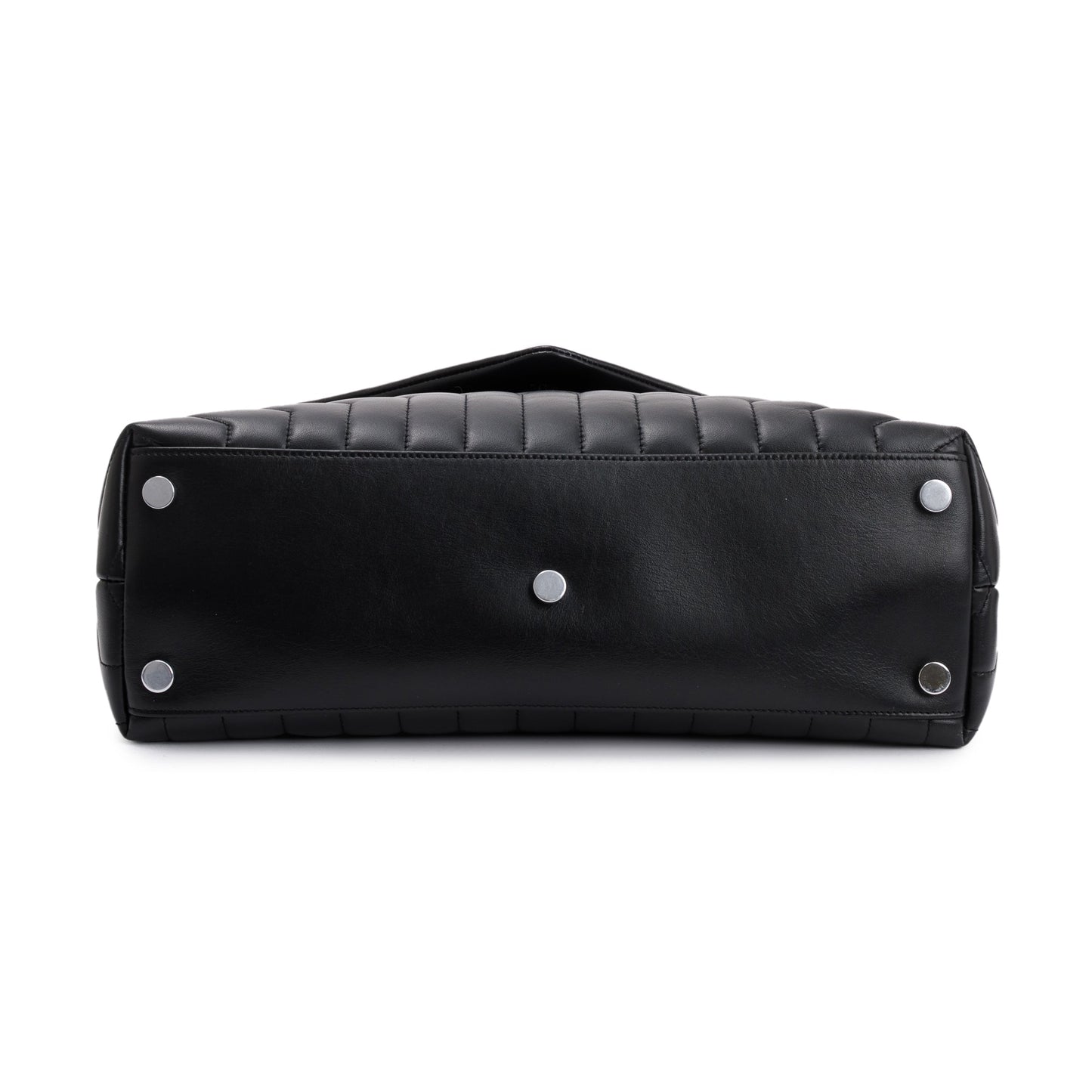 Saint Laurent Black Calfskin Leather Large Loulou Shoulder Bag