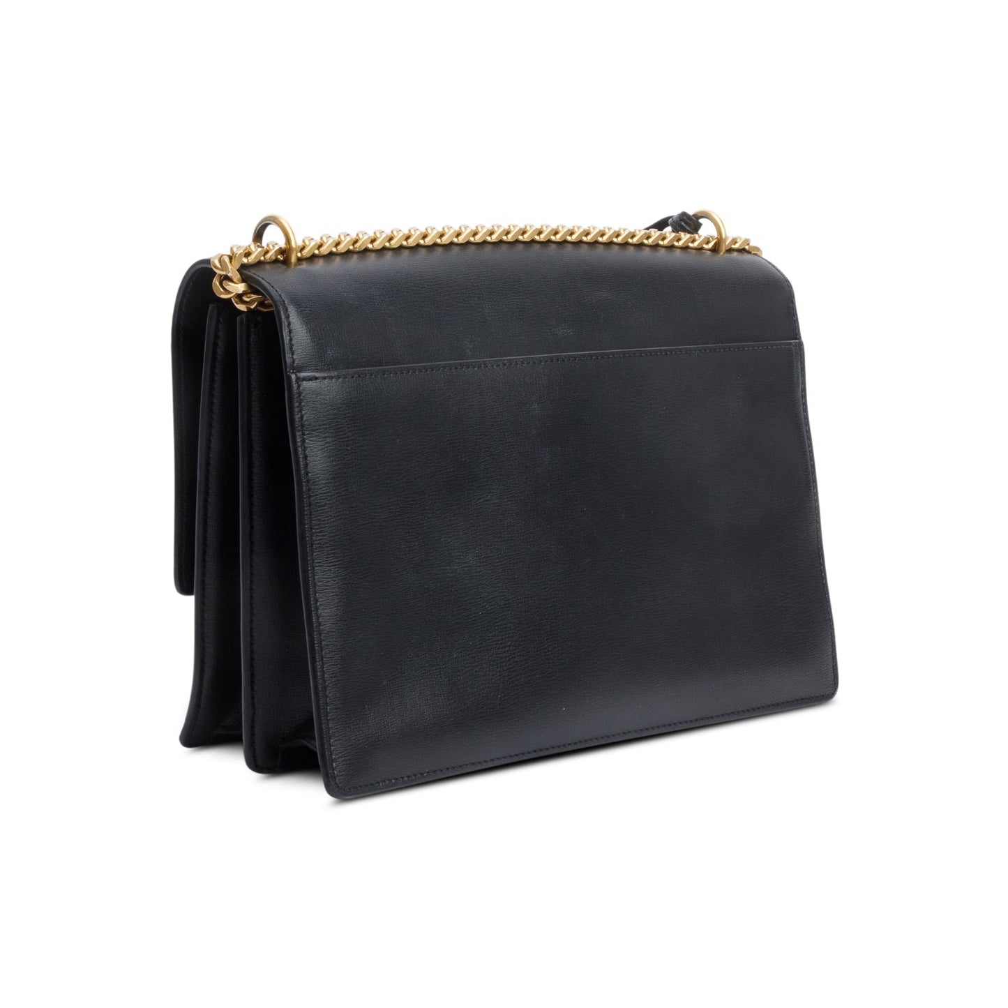 Saint Laurent Black Calfskin Leather Large Sunset Shoulder Bag