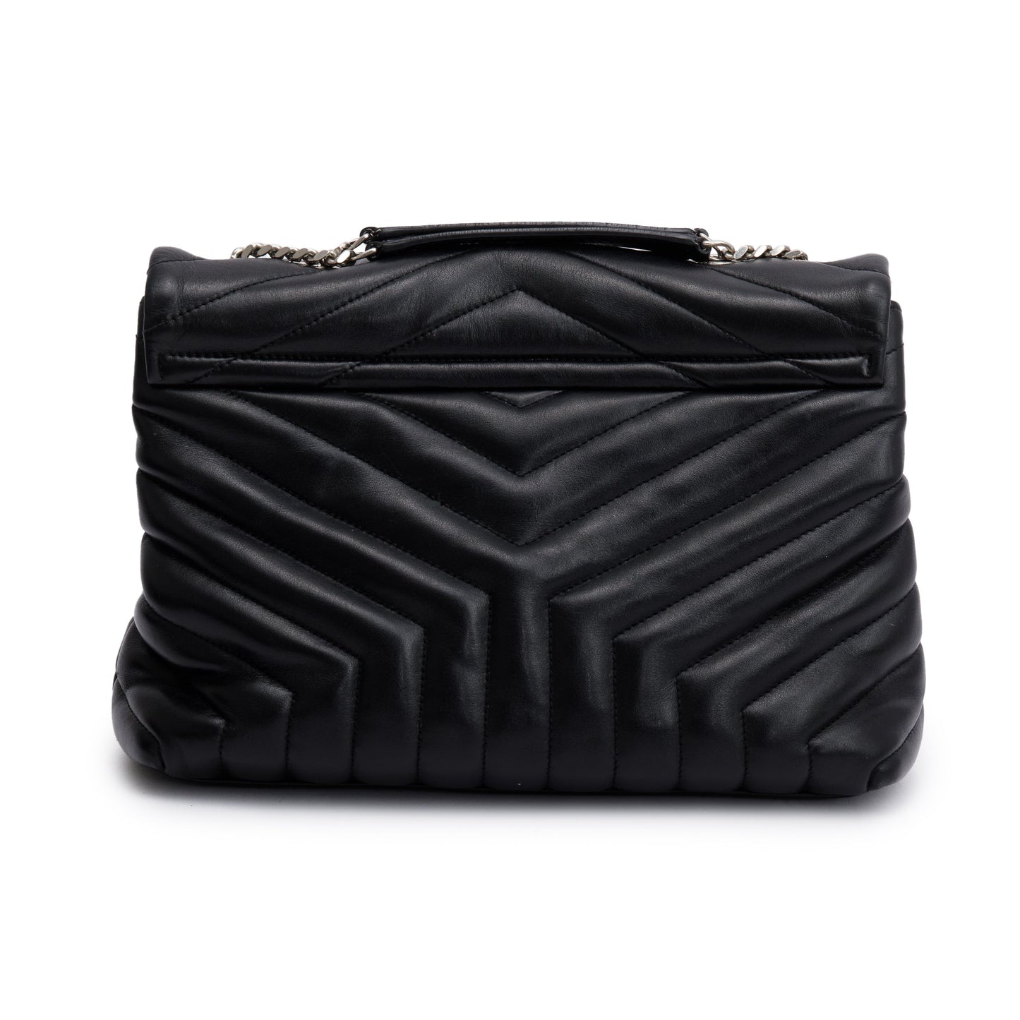 Saint Laurent Black Calfskin Leather Medium Loulou Monogram Shoulder Bag