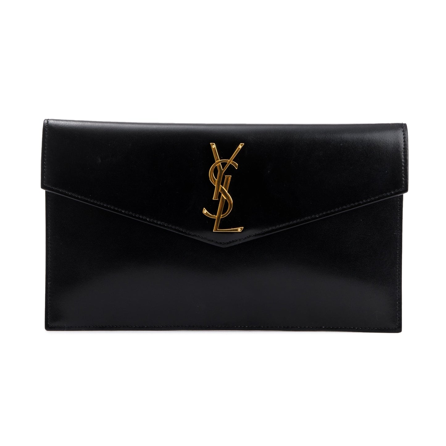 Saint Laurent Black Calfskin Leather Uptown Pouch