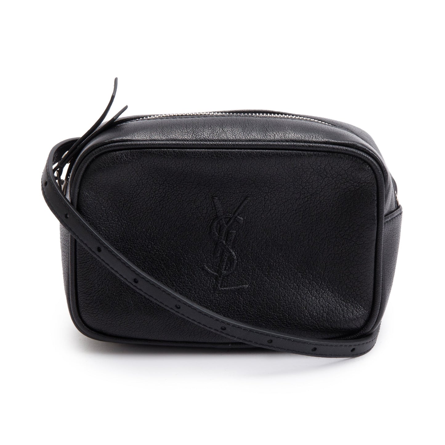 Saint Laurent Black Calskin Leather Lou Belt Bag
