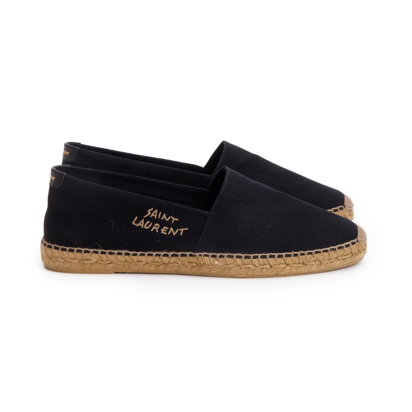 Saint Laurent Black Canvas Espadrilles, Size 45