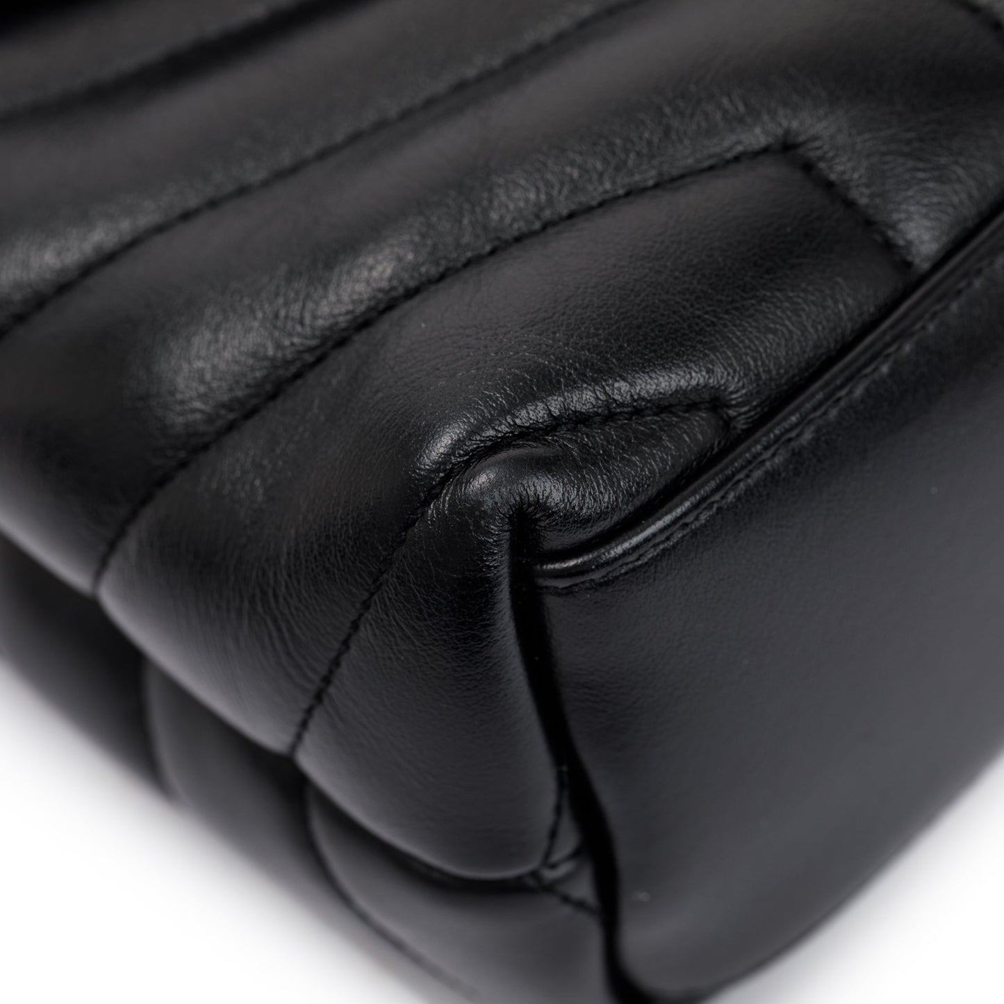 Saint Laurent Black Chevron Quilted Leather Small Loulou Shoulder Bag