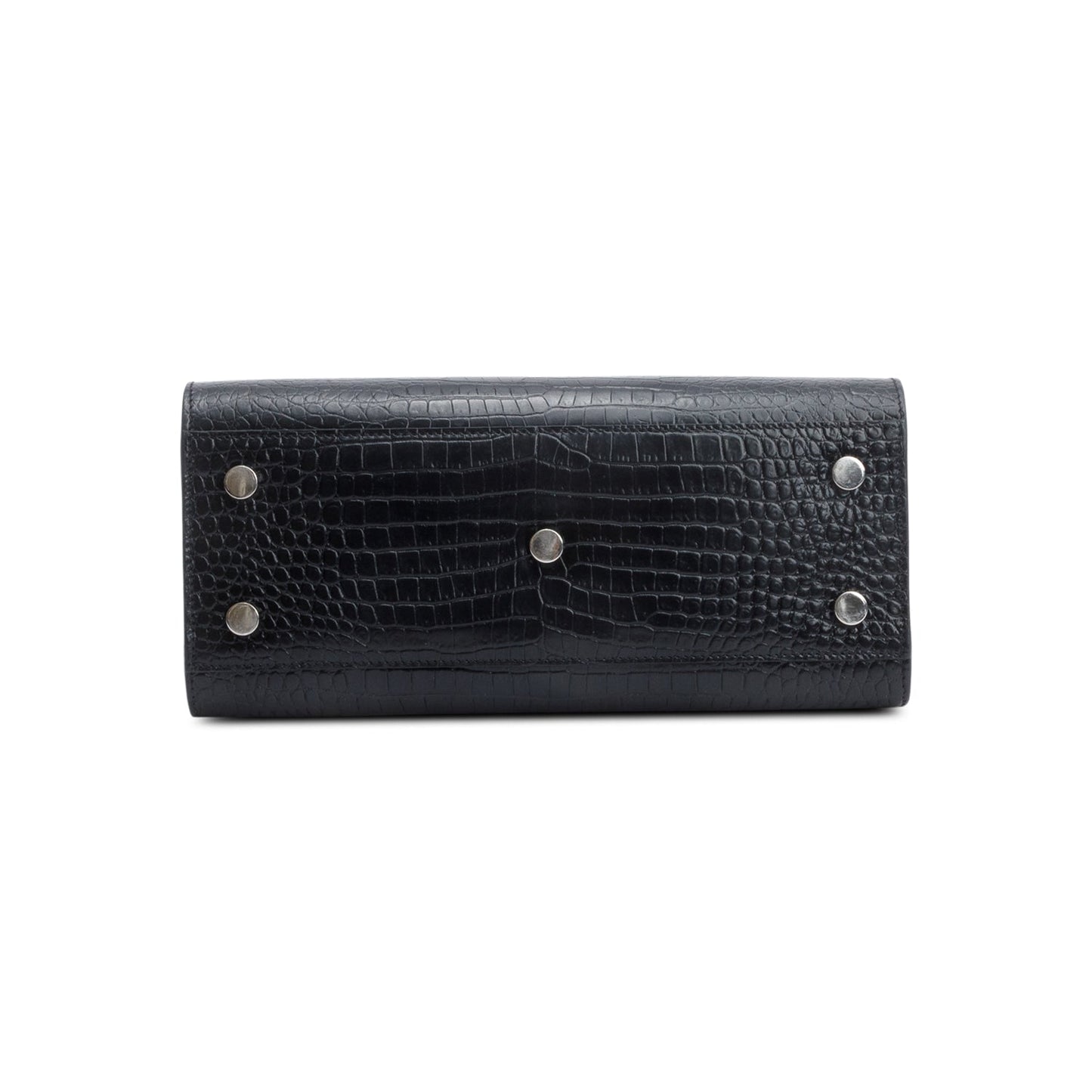 Saint Laurent Black Crocodile Embossed Leather Baby Sac De Jour