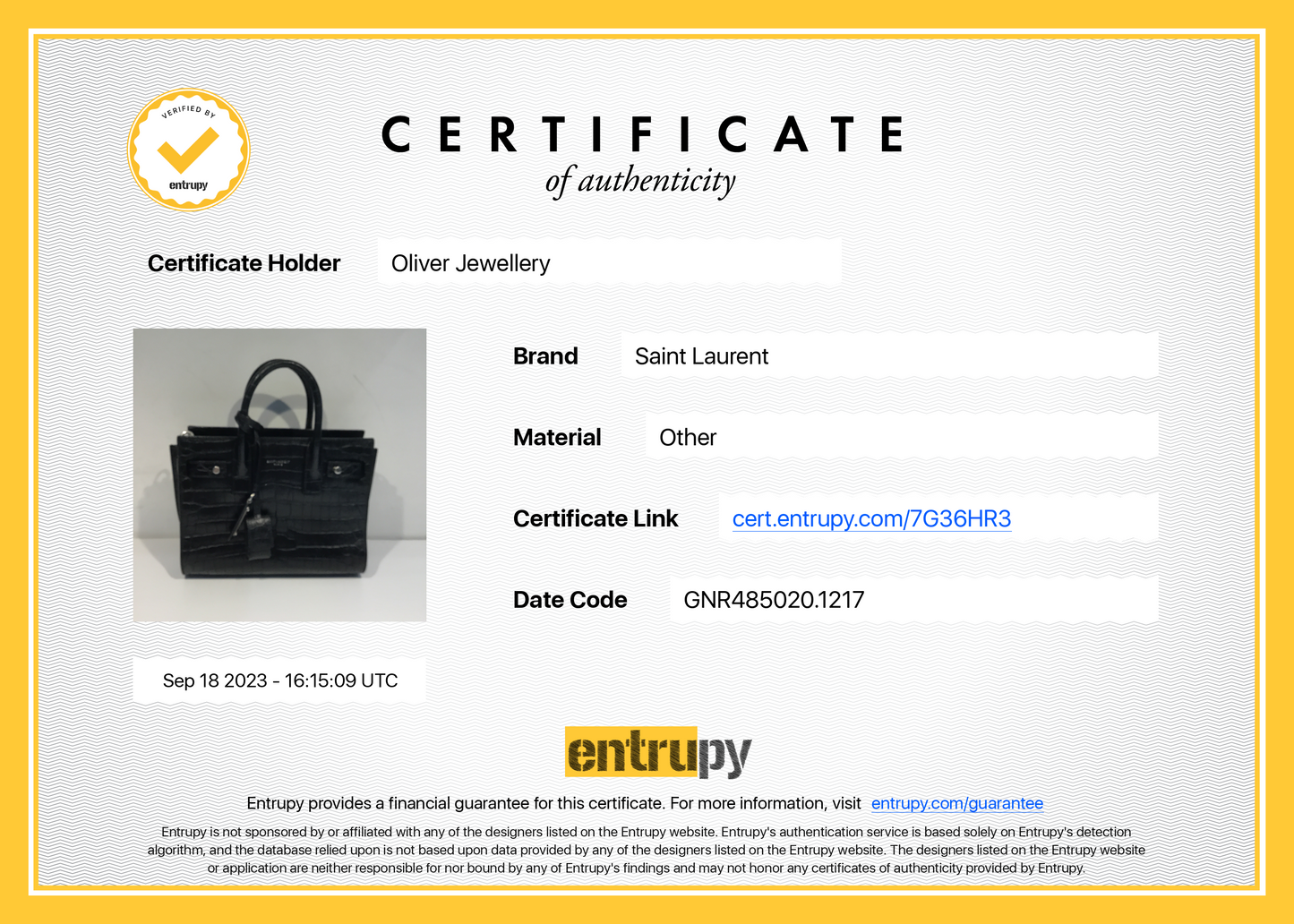 Saint Laurent Black Crocodile Embossed Leather Nano Sac De Jour
