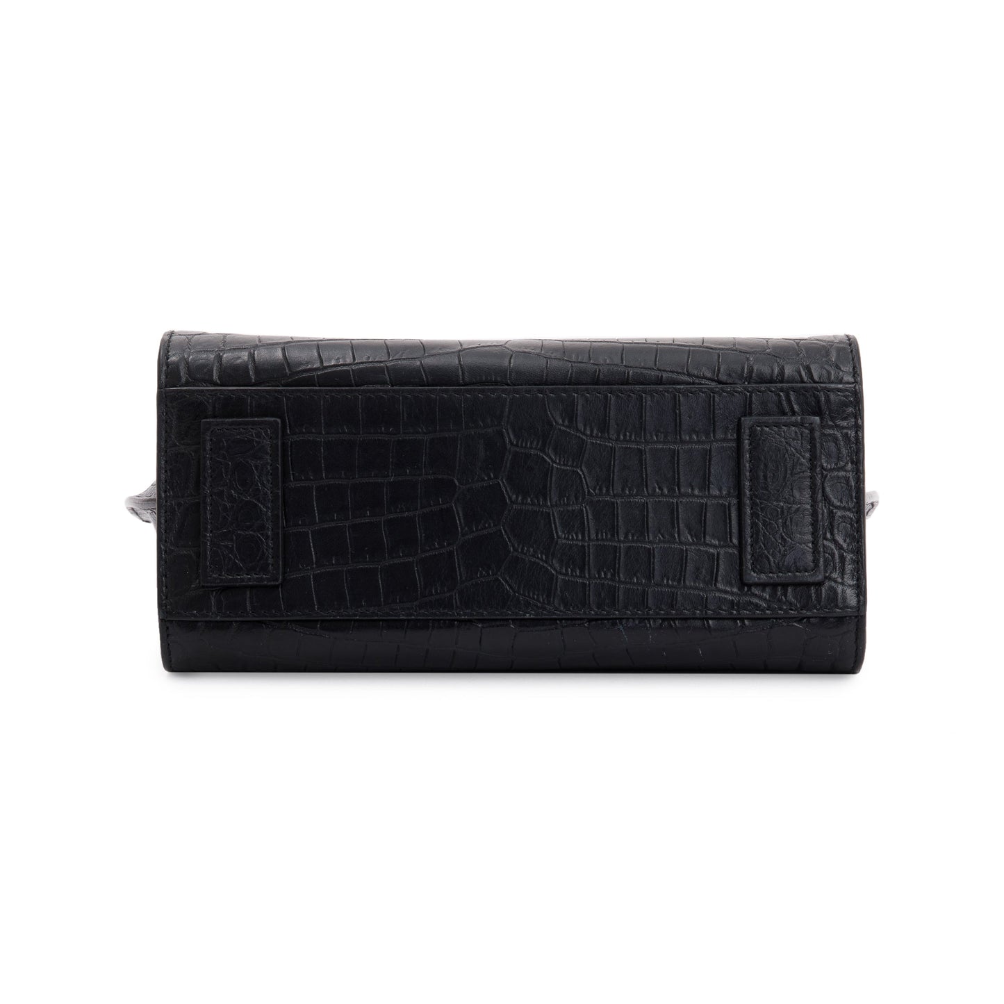 Saint Laurent Black Crocodile Embossed Leather Nano Sac De Jour