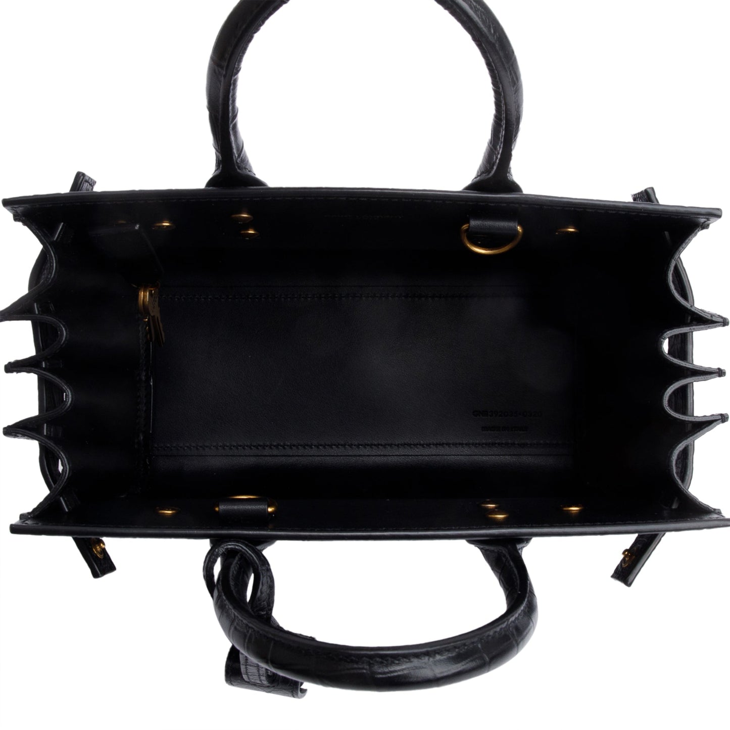 Saint Laurent Black Crocodile Embossed Leather Nano Sac De Jour