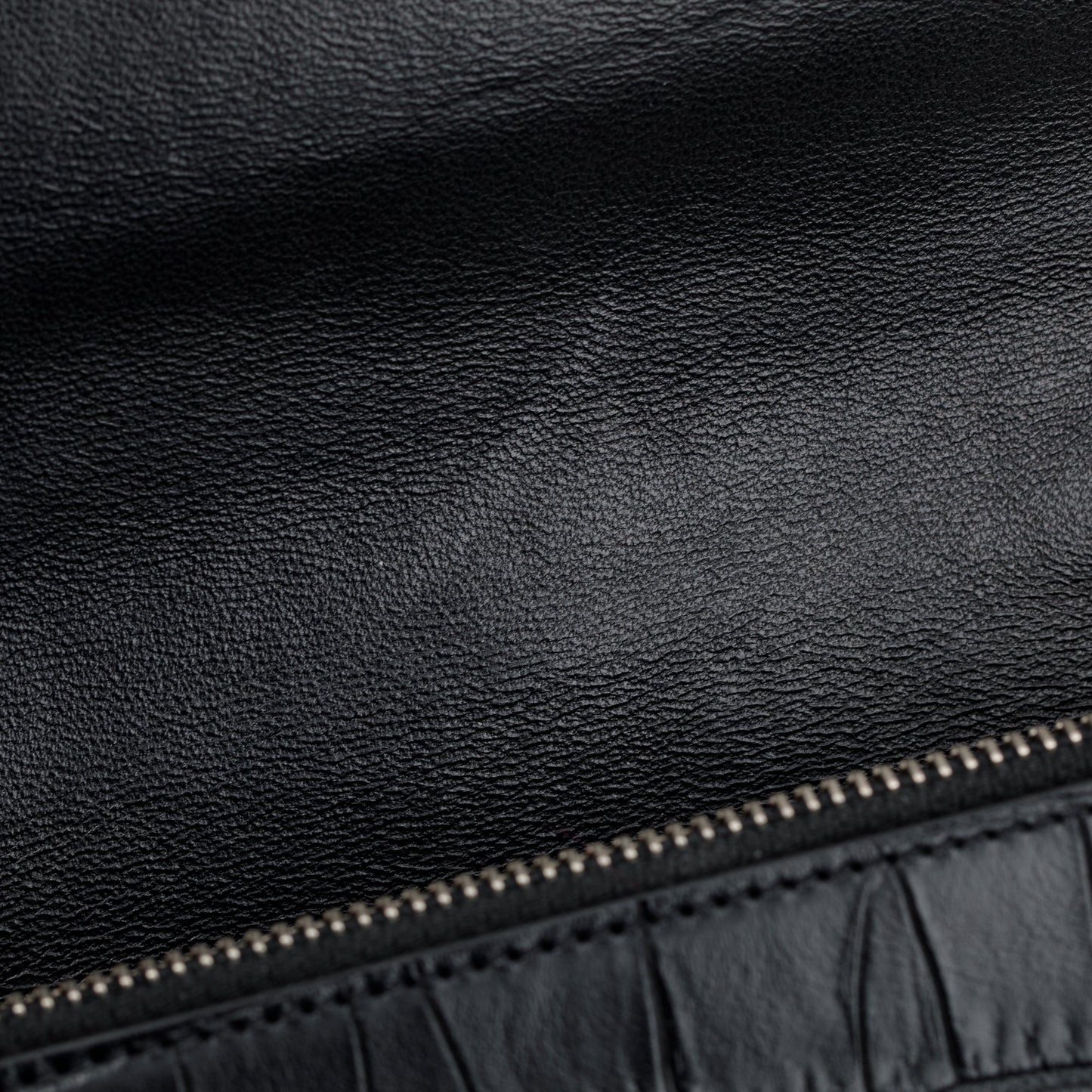 Saint Laurent Black Crocodile-Embossed Leather Small Classic Monogram Kate Tassel Chain Bag