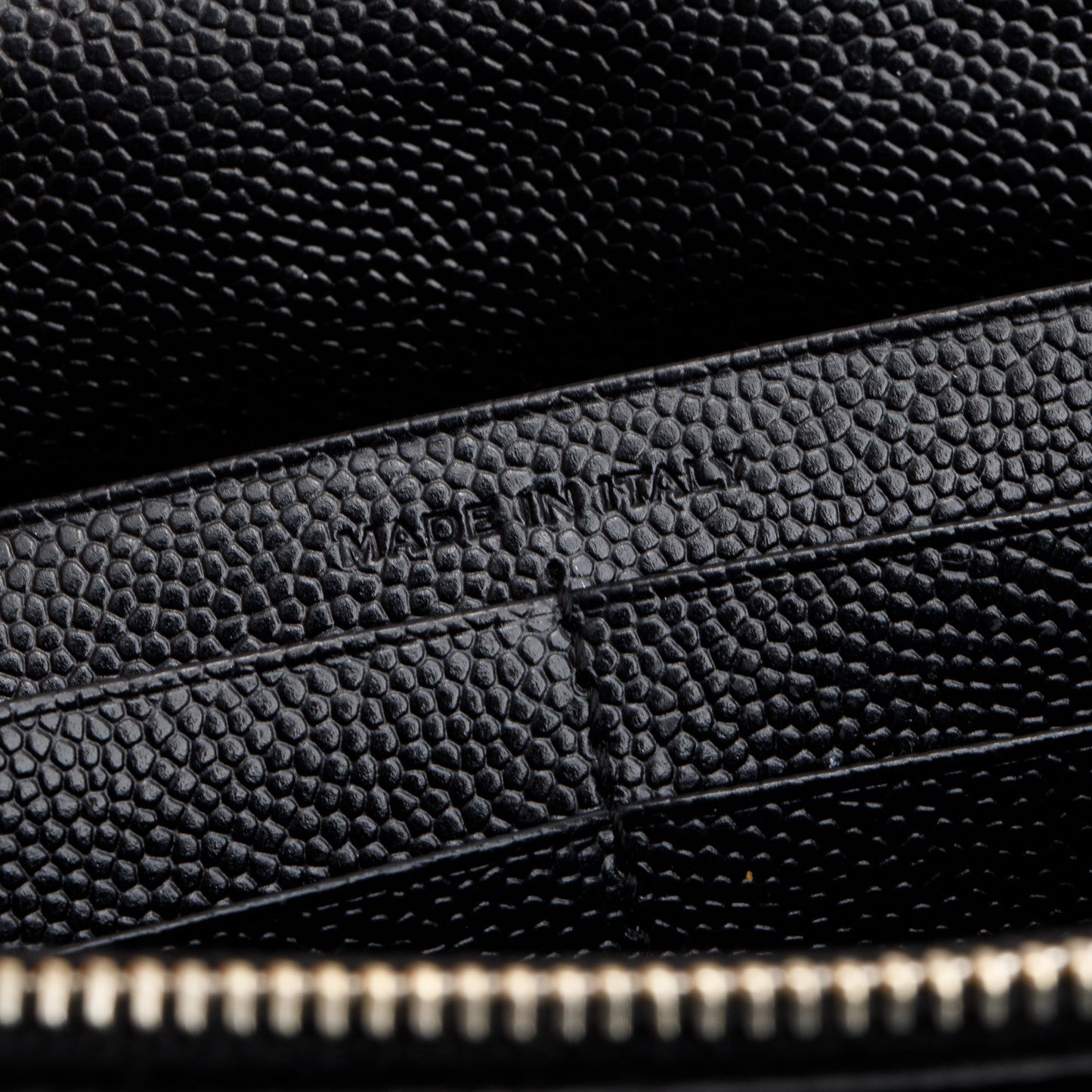 Saint Laurent Black Grain De Poudre Cassandre Envelope Chain Wallet