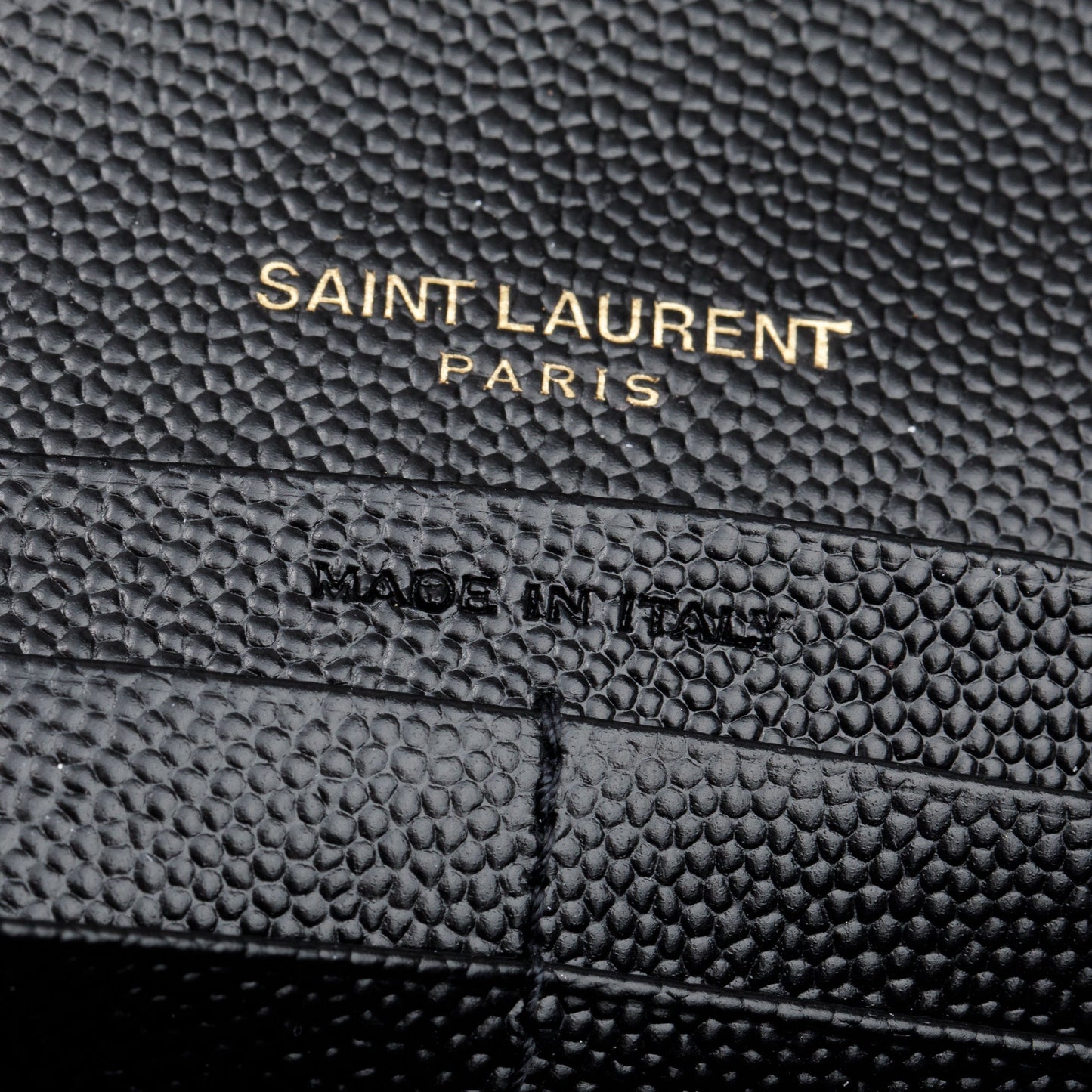 Saint Laurent Black Grain De Poudre Cassandre Matelasse Large Flap Wallet