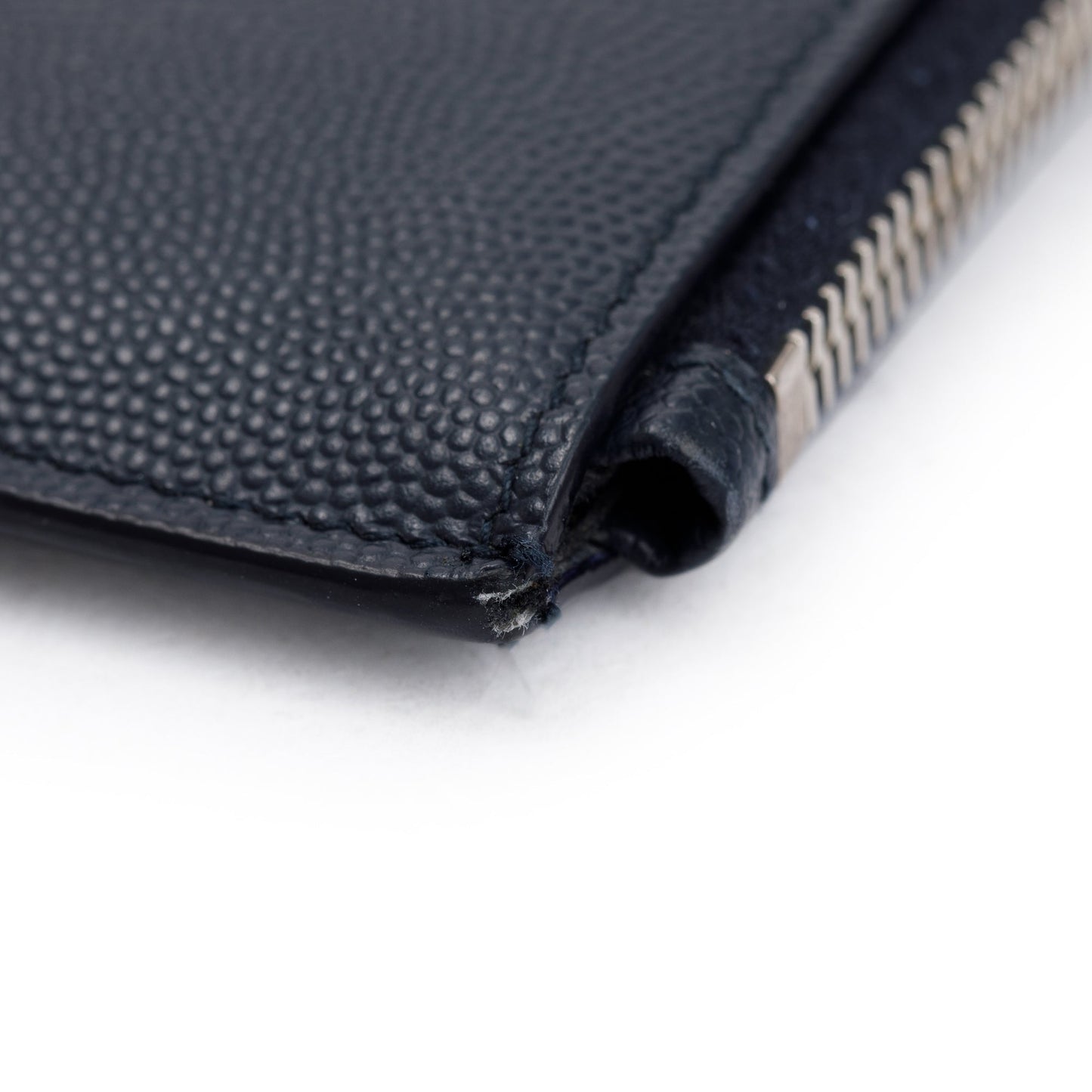 Saint Laurent Black Grain De Poudre Leather Large Zipped Document Holder